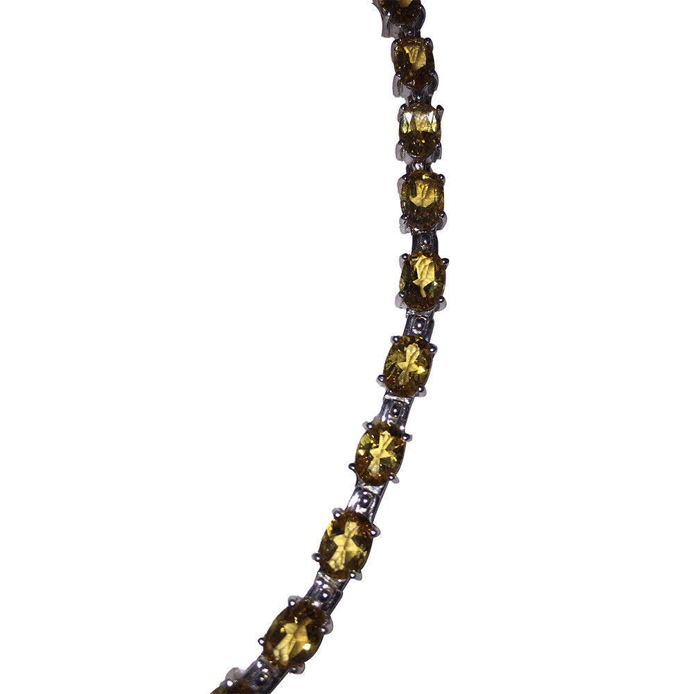 Designer Faceted Citrine Oval Sterling Silver Eternity Necklace Size ONE SIZE - 2 Thumbnail