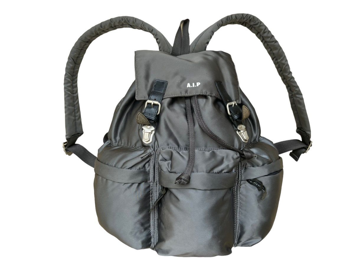 image of Bag A.i.p Japan Grey Tactical Nylon Tanker Backpack, Men's
