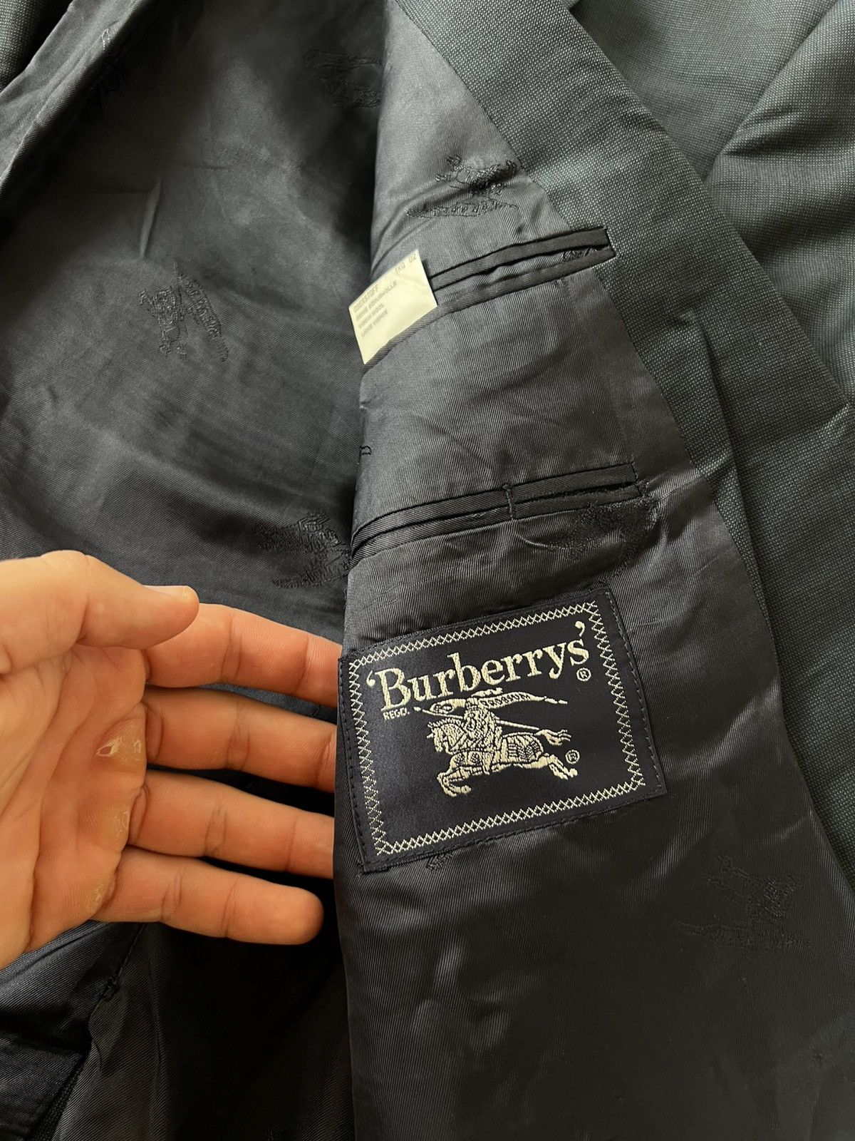 Burberry × Designer Vintage Burberrys England Finest Quality Wool/Viscose Blazer Size 46R - 10 Thumbnail
