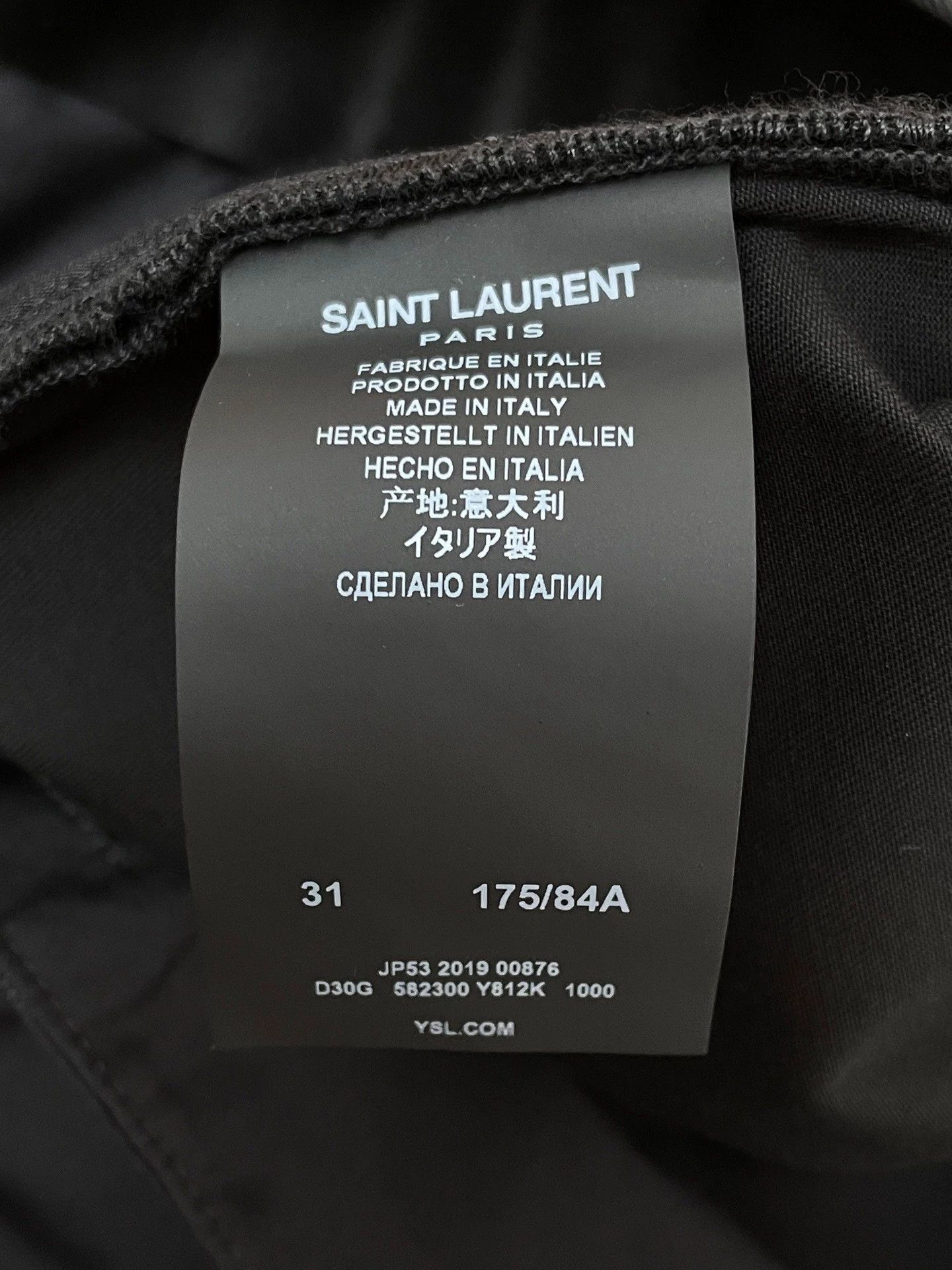 Saint Laurent Paris SLP Saint Laurent Black Straight Trousers 31 (NWT) Size US 31 - 4 Thumbnail