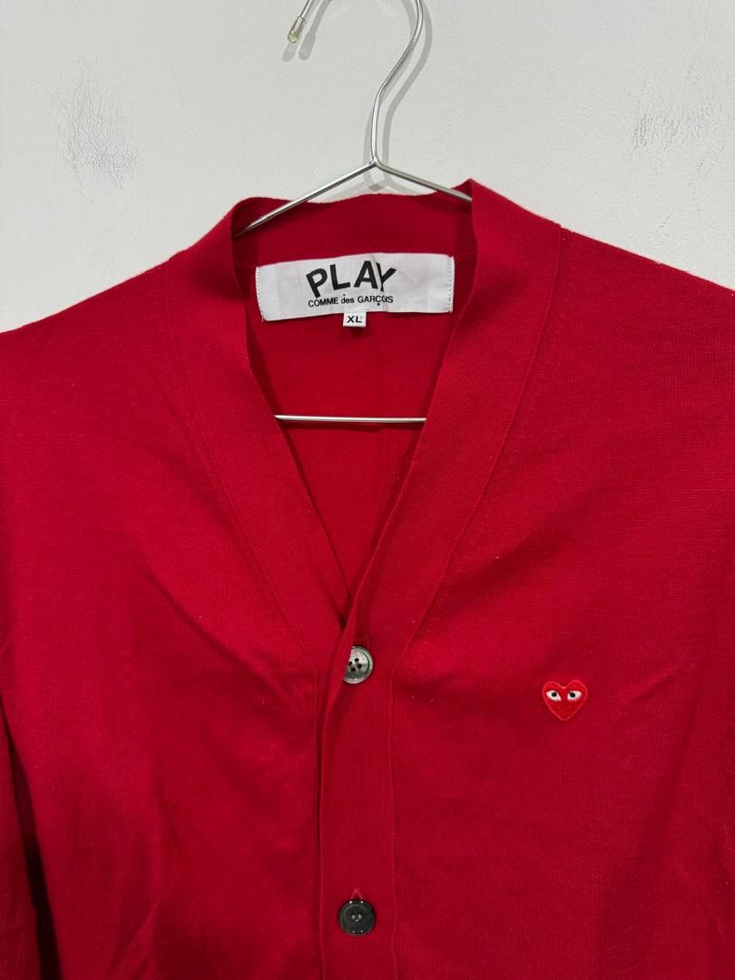 Comme des Garcons AD2015 CDG Play Heart Men's Red Cardigan Size US XL / EU 56 / 4 - 2 Thumbnail