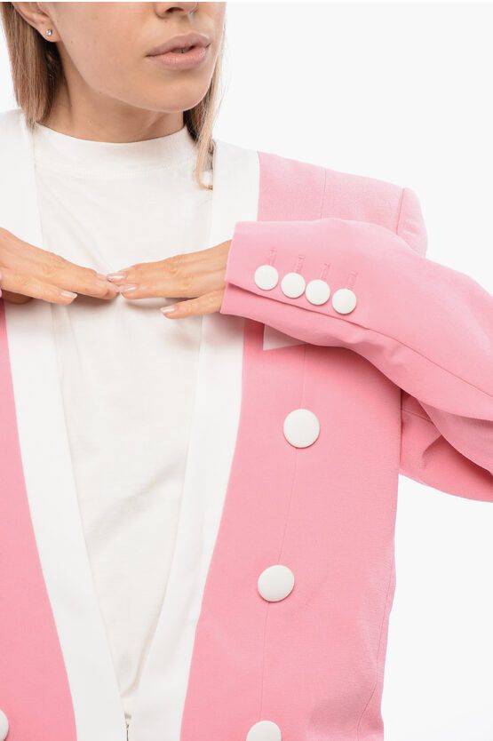 Balmain o1y0525 Blazer in Pink/White Size XS / US 0-2 / IT 36-38 - 3 Thumbnail