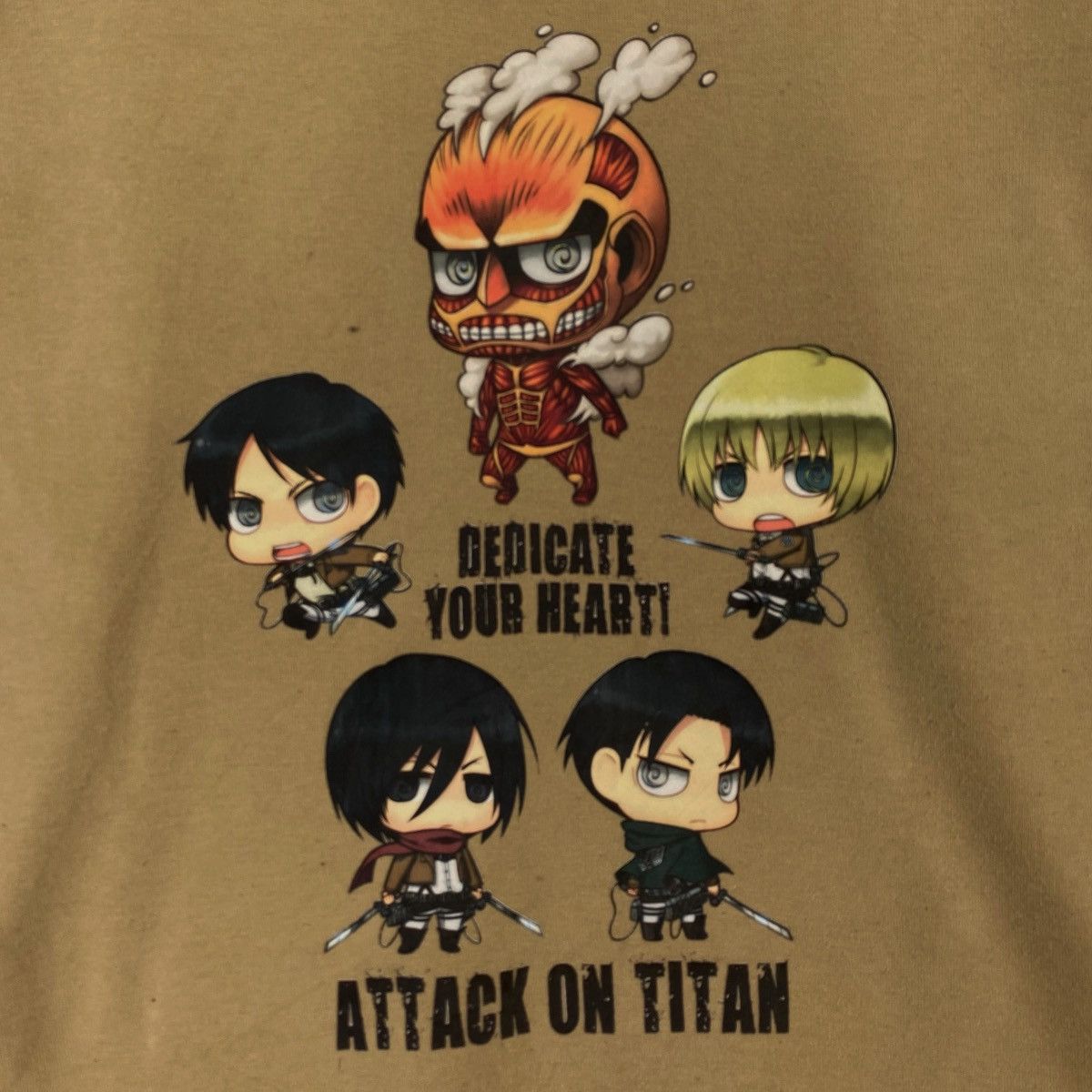 Designer × Vintage Vintage Attack On Titan Hoodie Sweater Beige Size US M / EU 48-50 / 2 - 11 Thumbnail