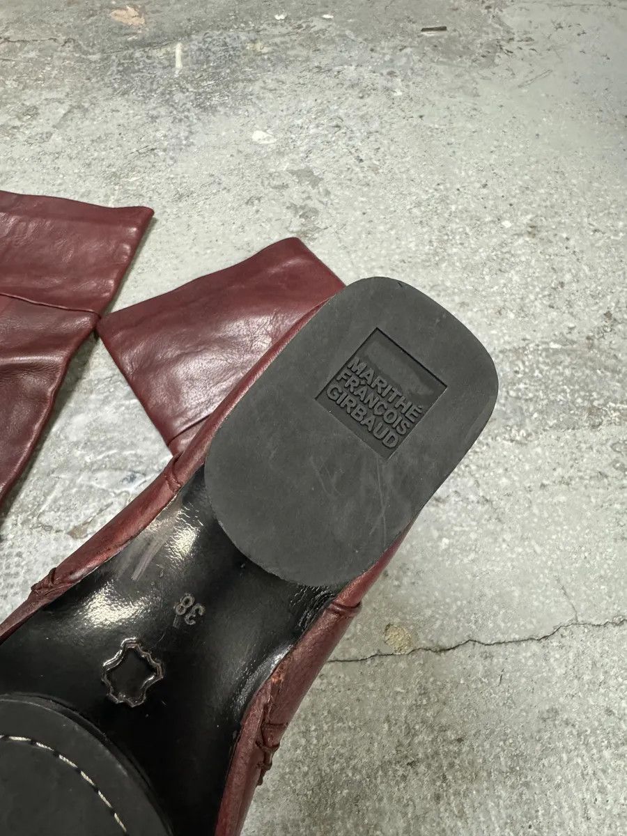 Marithe + Francois Girbaud Marithé & François Girbaud Burgundy High Leather Laced Boots Size US 7 / IT 37 - 6 Thumbnail