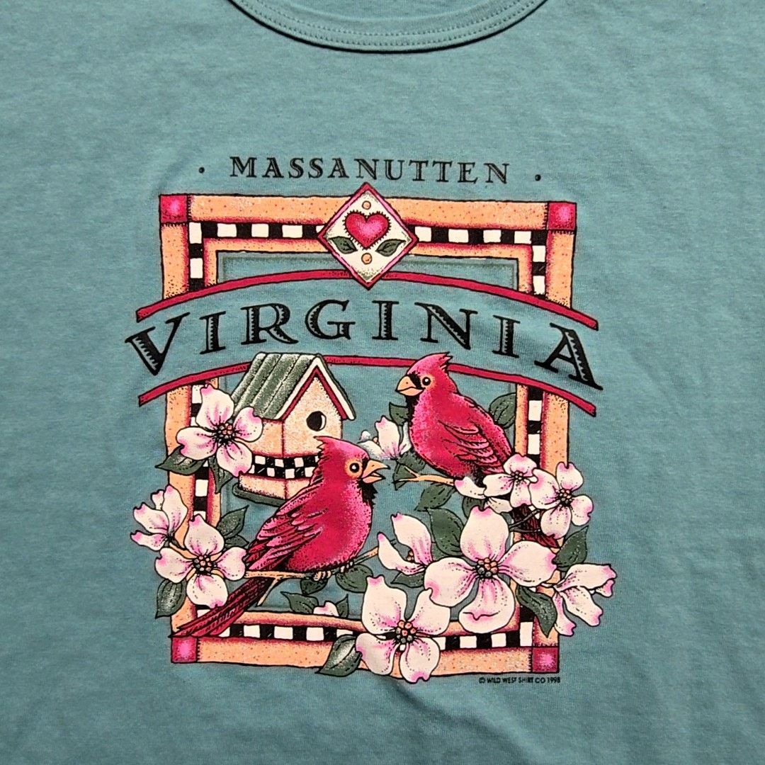 Vintage Vintage Virginia Tee Massanutten Teal Cardinal L Shirt Size L / US 10 / IT 46 - 2 Thumbnail