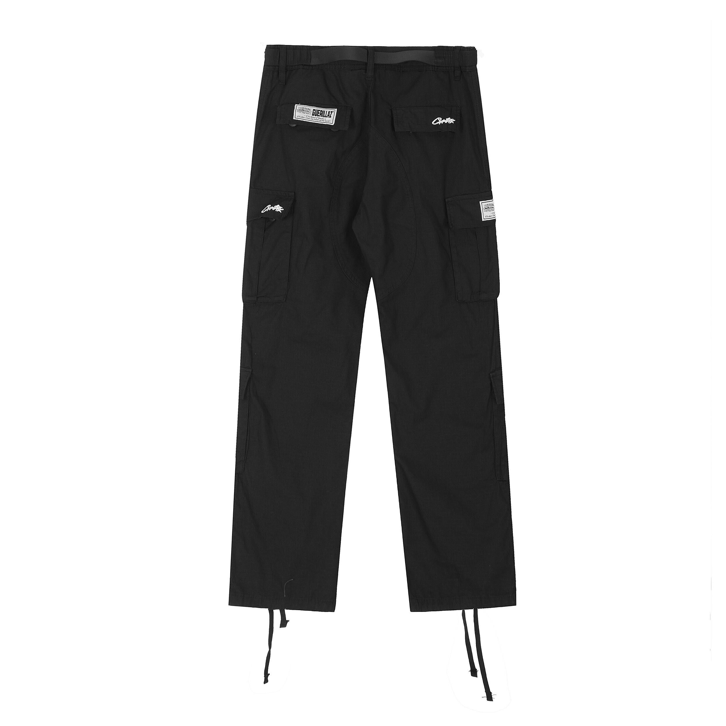 Corteiz Black/White Cargo Pants – Men's Streetwear – Size M