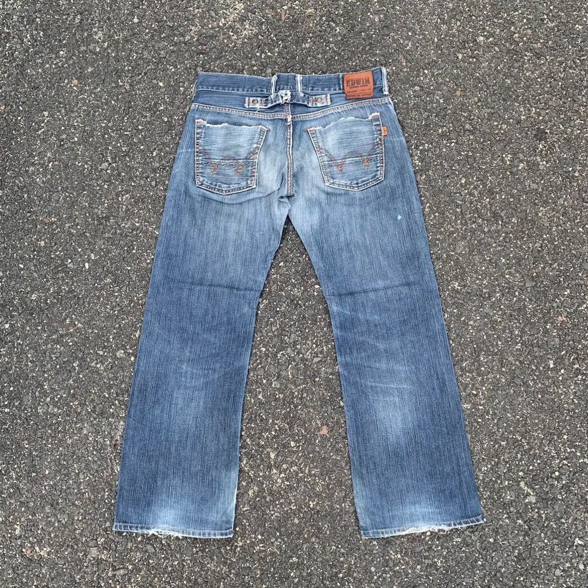 Self Edge 💥 REDLINE 💥 Japanese Jeans Cinch Back Selvedge Faded Pants Size US 32 / EU 48 - 9 Thumbnail
