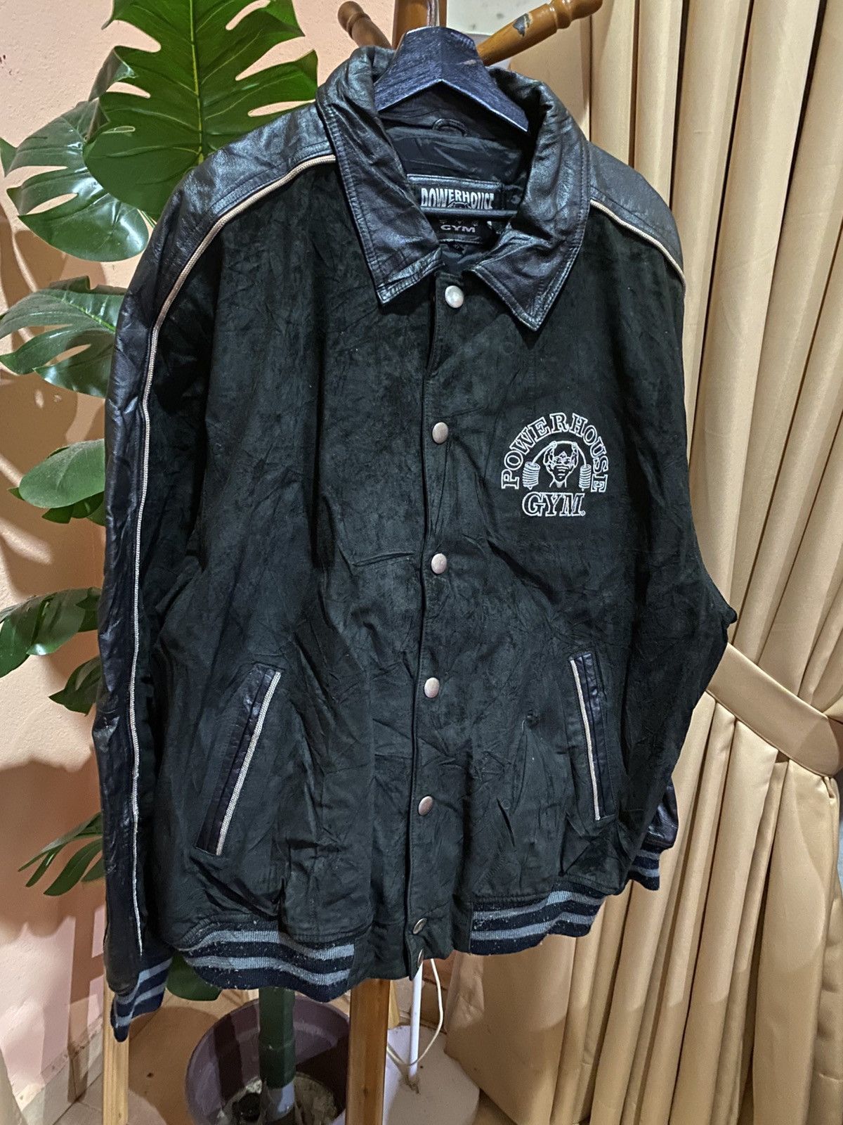 Leather Powerhouse Gym Leather Varsity Jacket Iconic Bodybuilding Size US XL / EU 56 / 4 - 5 Thumbnail