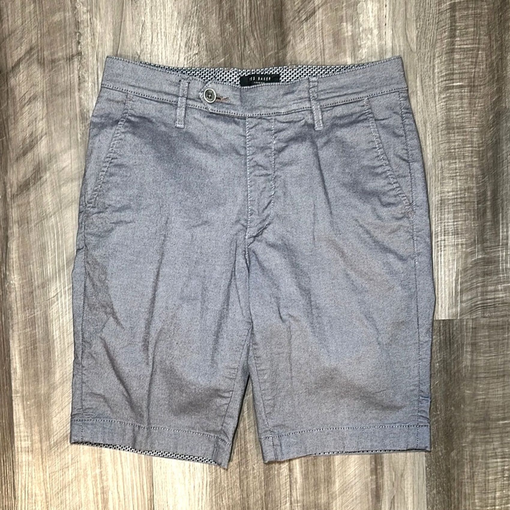 Ted Baker Ted Baker Chino Shorts Men 28 Regular Purple Cotton Stretch 98% Elastane 2% Vintage 90s Tweed/Herringbone? Size US 28 / EU 44 - 2 Thumbnail