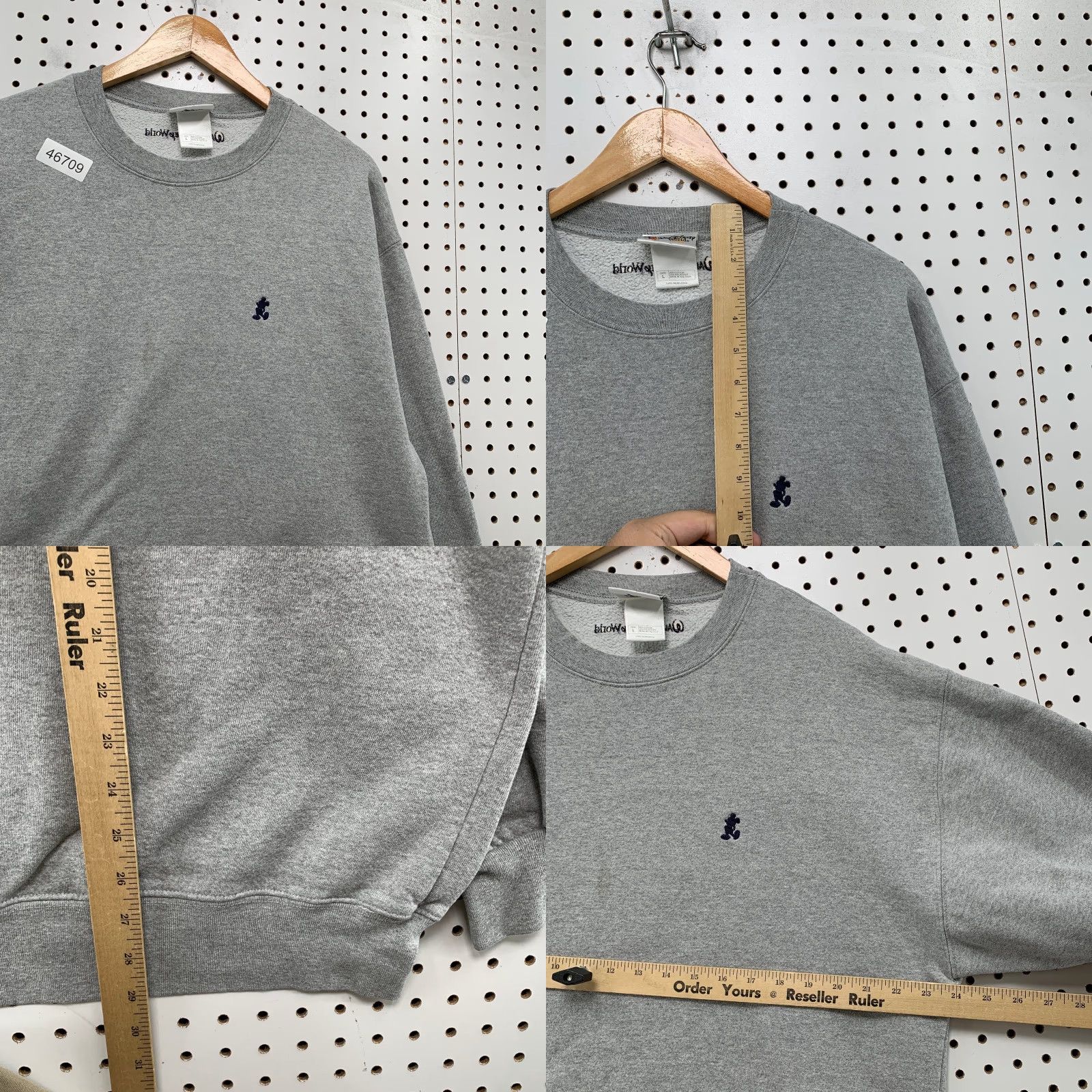 Disney VINTAGE Disney Sweatshirt Mens Large Gray Embroidered Mickey Mouse Crewneck USA Size US L / EU 52-54 / 3 - 8 Thumbnail