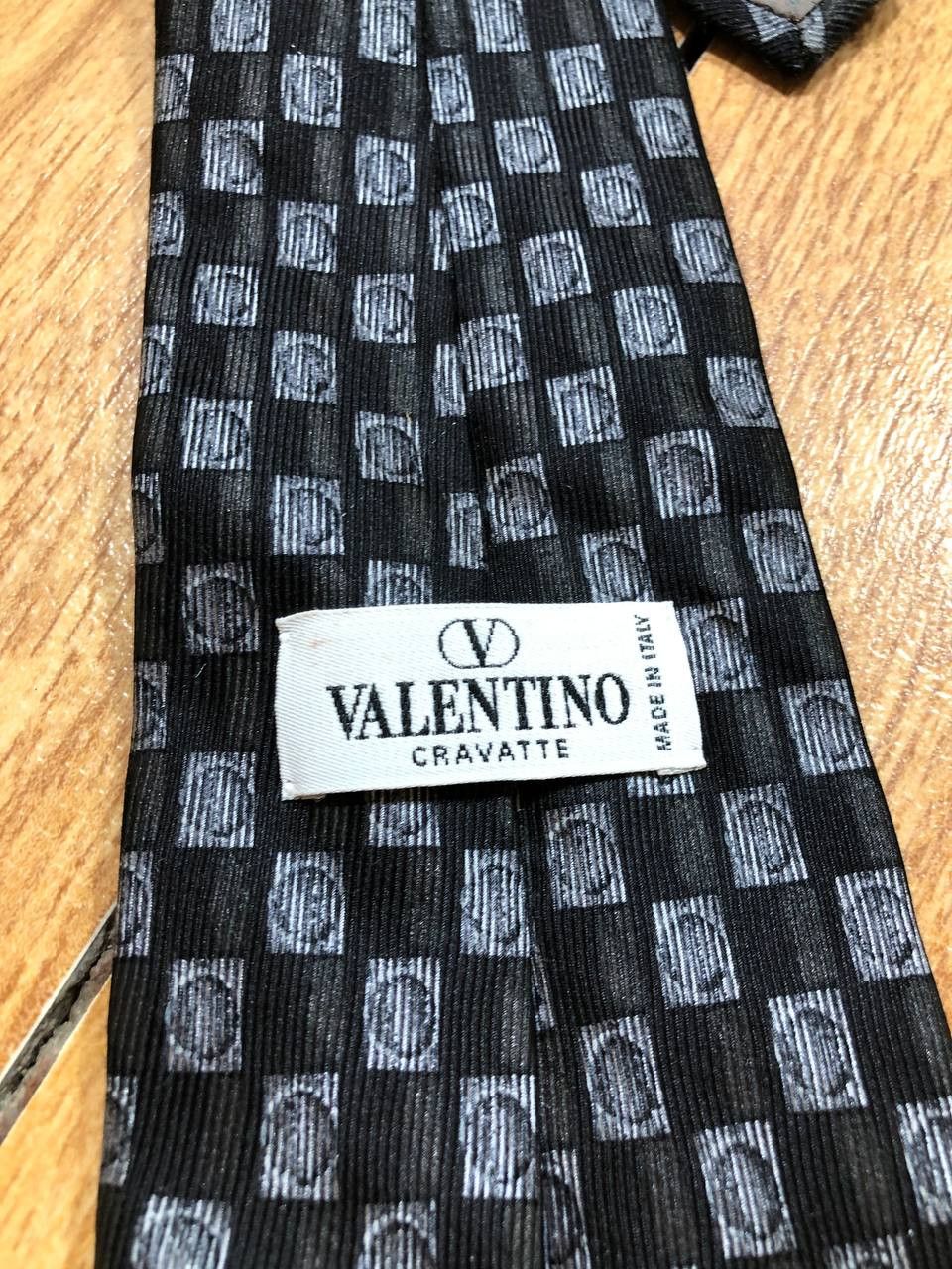 Valentino Valerio Pure Silk Hand Made Square Pattern Tie Size ONE SIZE - 2 Thumbnail