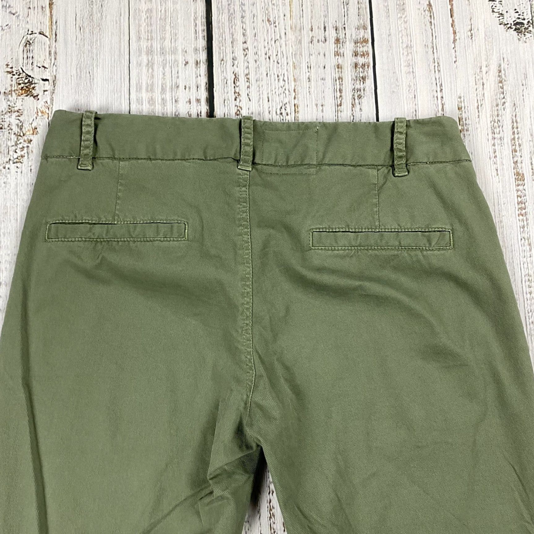 Nili Lotan VINTAGE NILI LOTAN East Hampton Pant Low Rise Slim Fit Frayed Cuff Women's 0 Green Cotton Twill 28-29 Slim Leg USA-made Shoes? Size 25" / US 0 / IT 36 - 7 Thumbnail