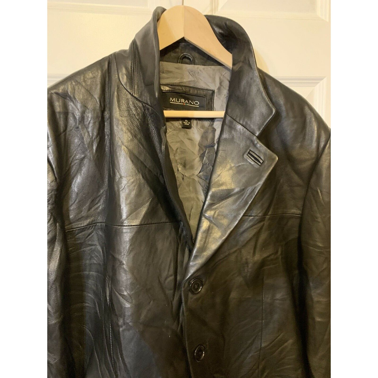 Murano MURANO Men’s Sz XL Black Leather Jacket Lamb Skin | Grailed