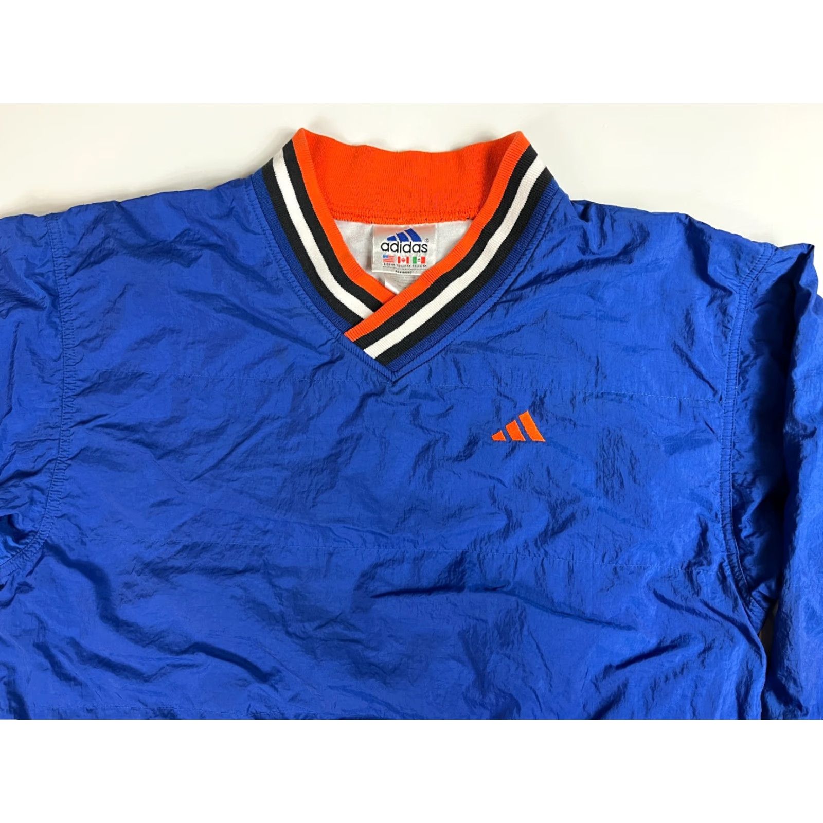 Adidas VINTAGE Adidas Windbreaker Jacket Mens 90s V-Neck Pullover Sz M Blue Front Pockets Zip Side Embroidery Size US M / EU 48-50 / 2 - 4 Thumbnail