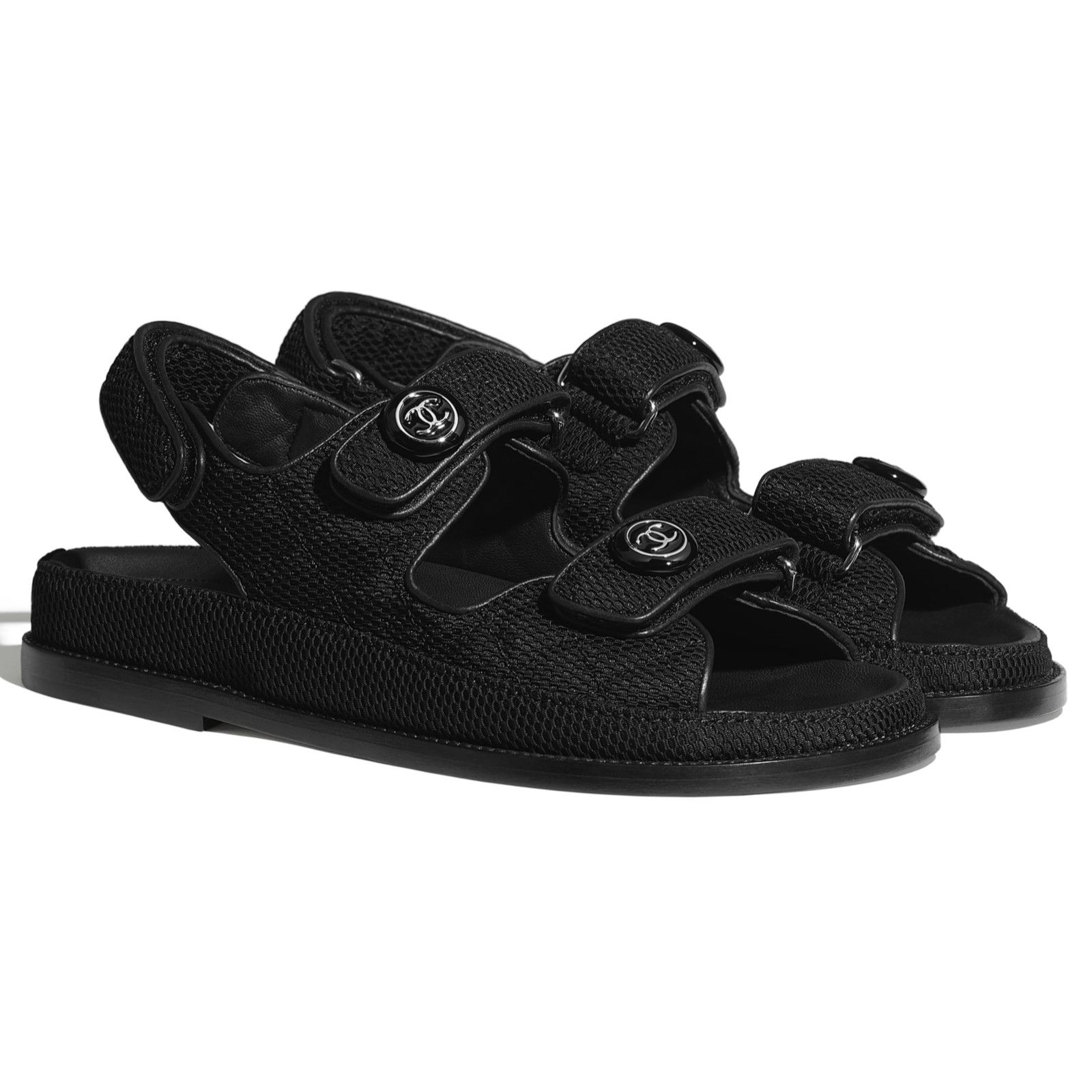 Chanel Chanel 21C Black Fabric Silver CC Logo Mule Slide Strap 42 Size US 12 / IT 42 - 5 Thumbnail