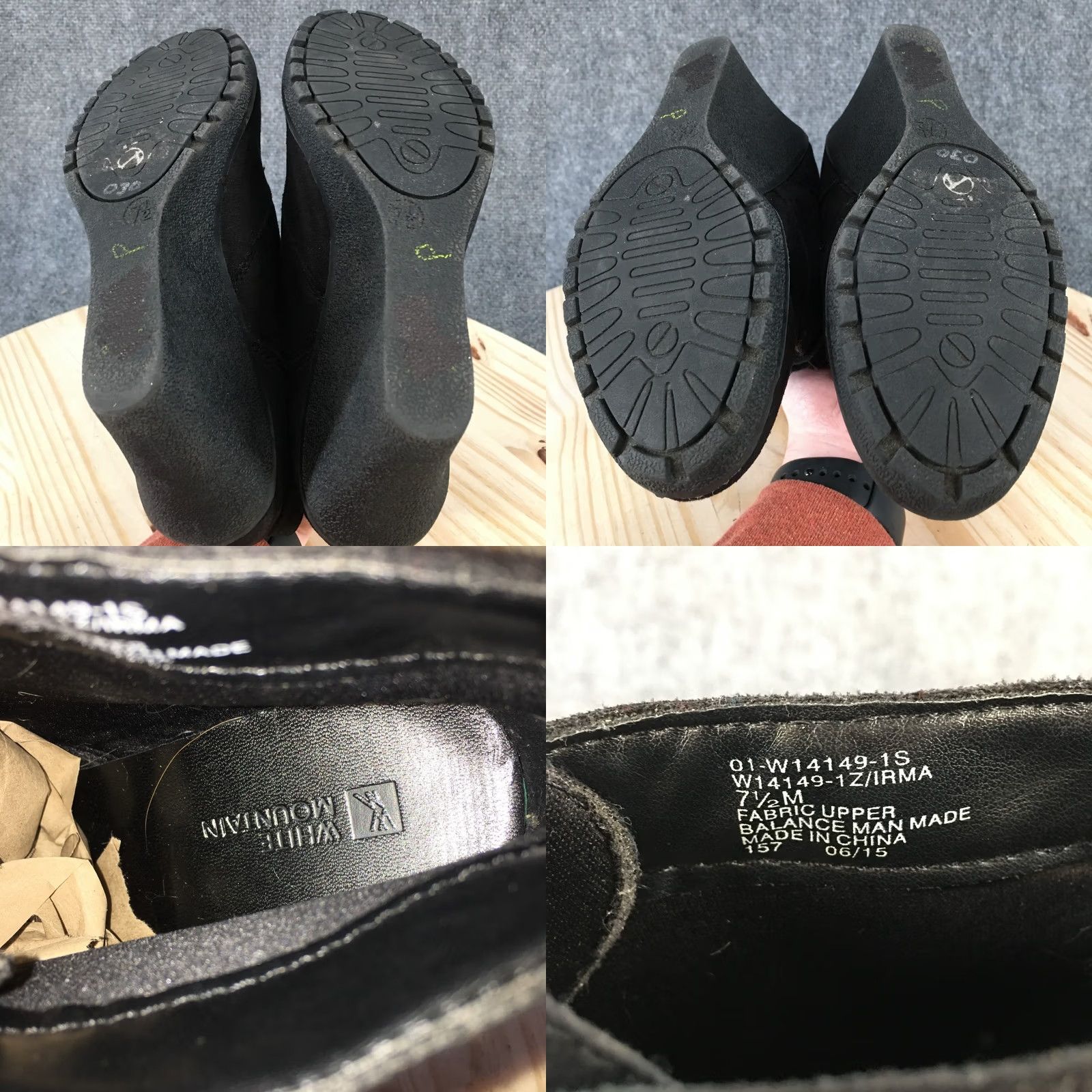 Vintage White Mountain Boots Womens 7.5 M Irma Casual Lace Up Wedge Bootie Black Fabric - Shoe, Boot, Womens, 7.5M, Black, Wedge, Lace Up, Fabric, Bootie Size US 8 / IT 38 - 9 Thumbnail