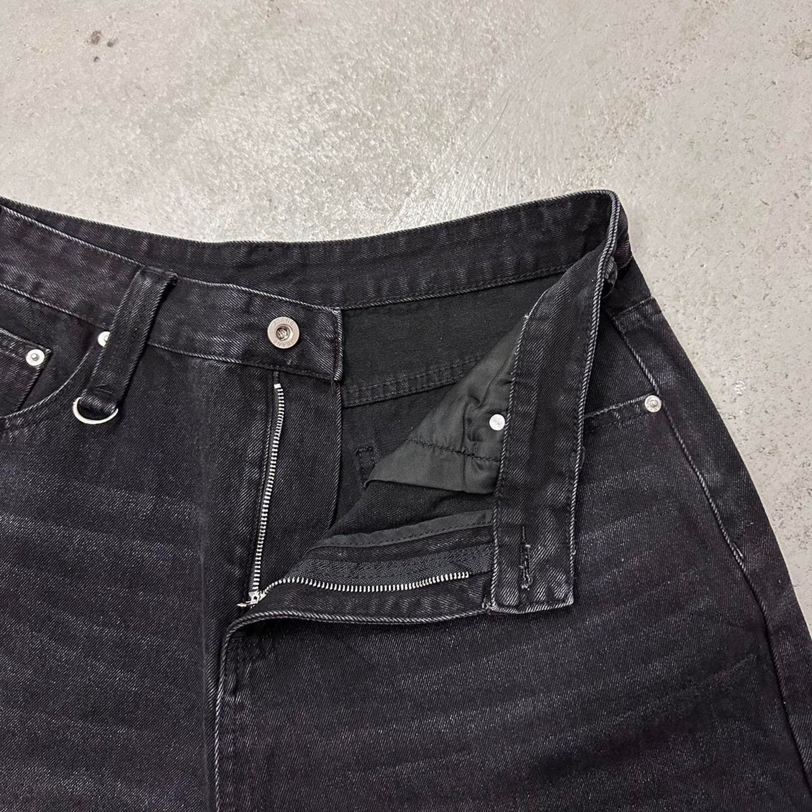 Vintage BLACK FADE WIDE LEG BAGGY JORTS 34 WAIST Size US 34 / EU 50 - 3 Thumbnail