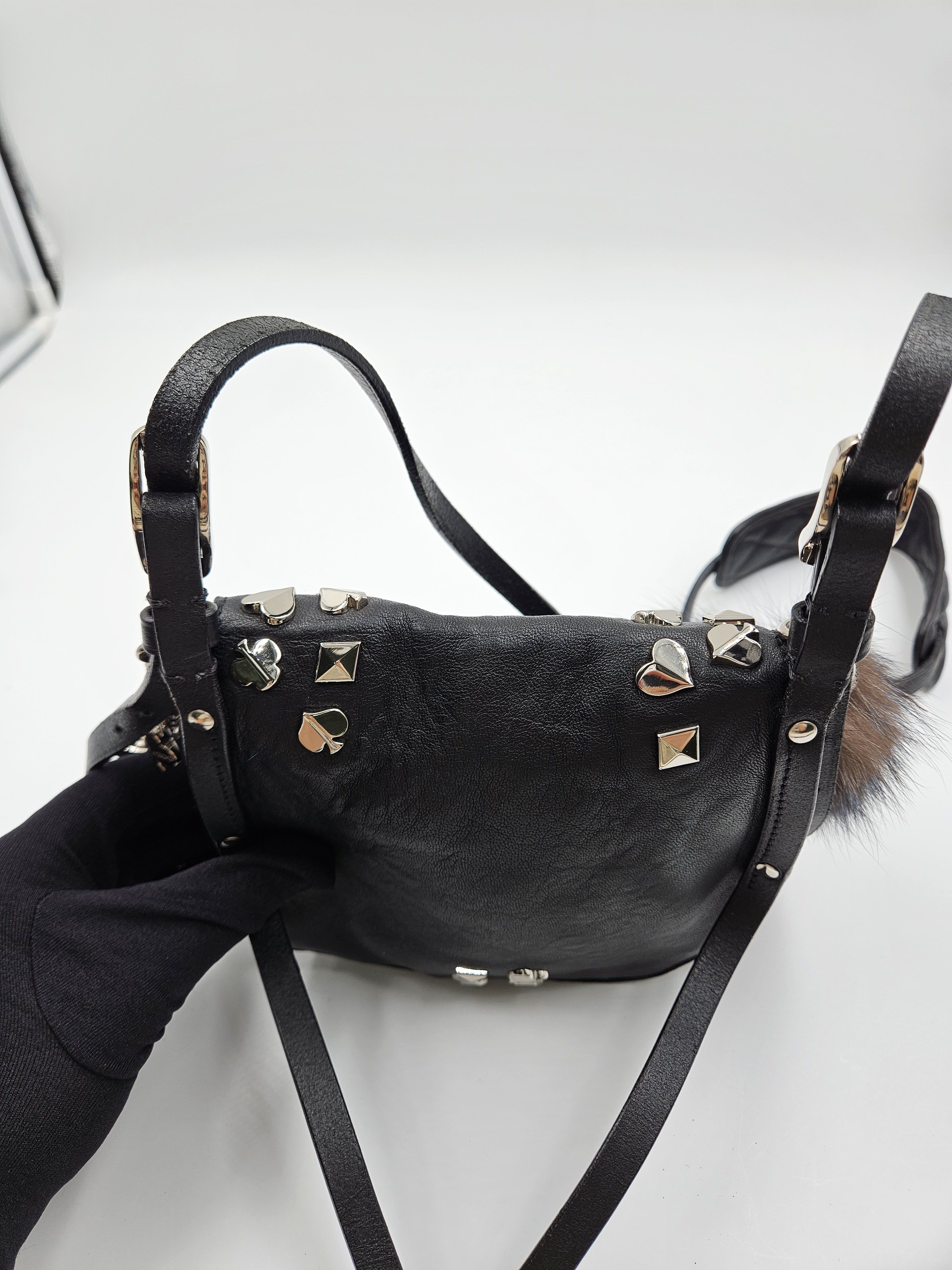 Jimmy Choo Black Leather Studded Card Suit Crossbody Bag Size ONE SIZE - 10 Thumbnail