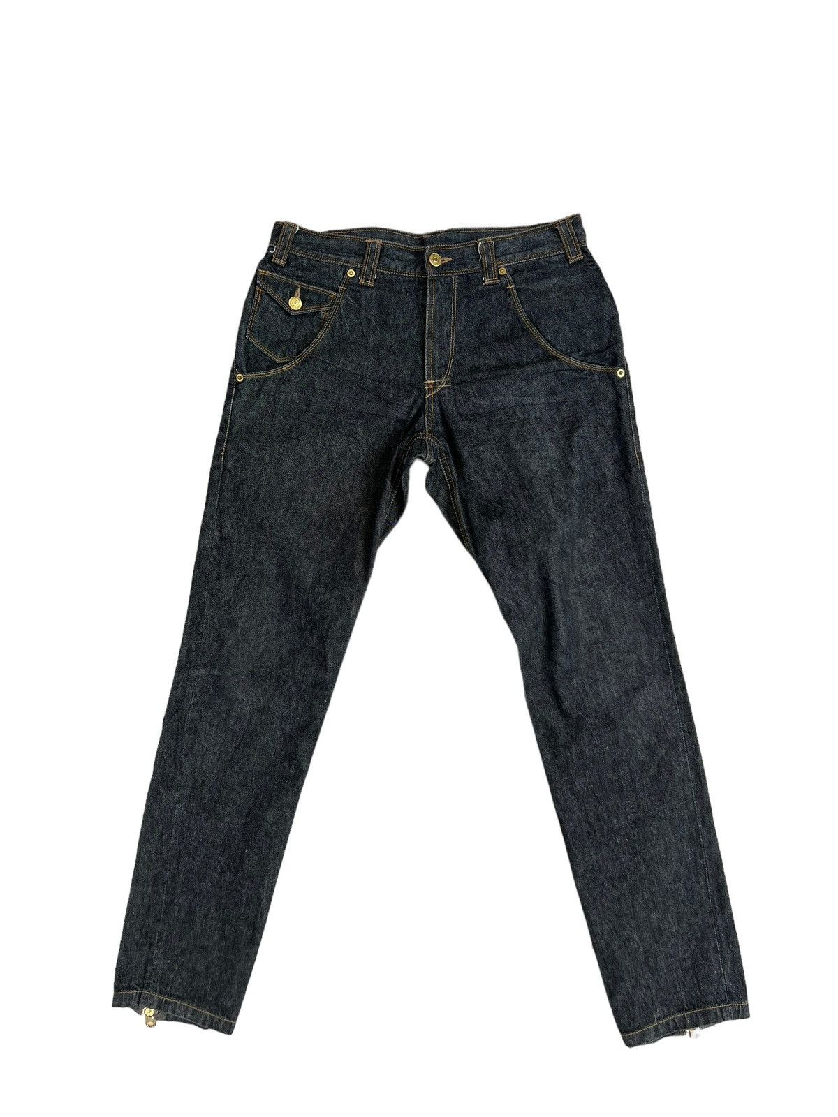 image of Ppfm Zippable Back Zip Hem Skinny Denim Jeans in Black, Men's (Size 30)