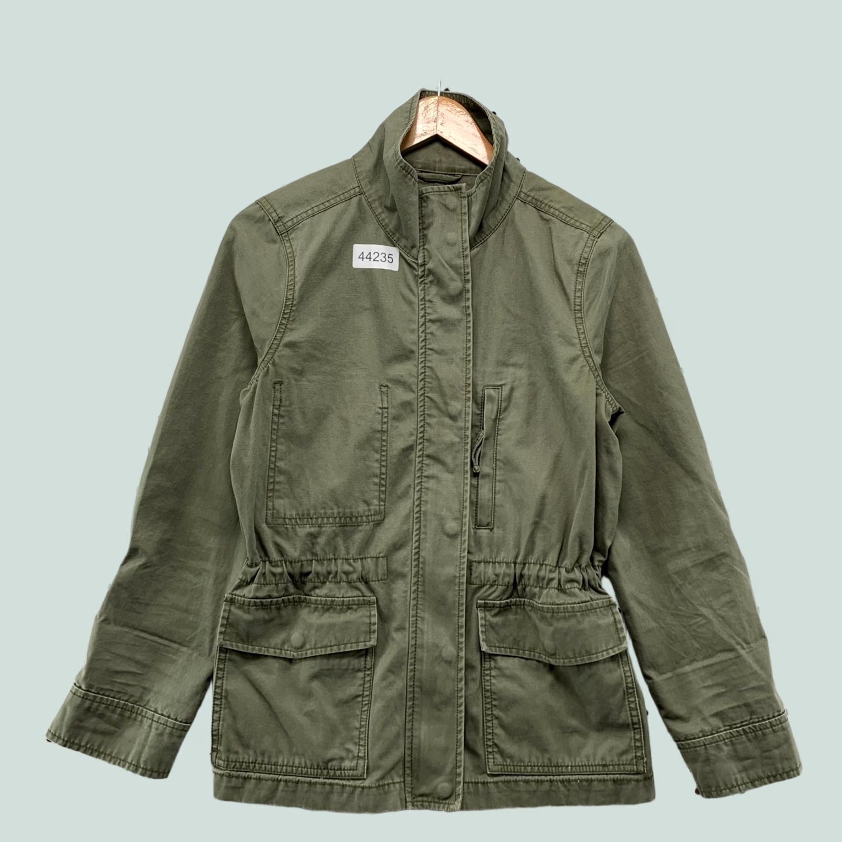 Madewell Madewell Military Zip Jacket Womens Small Army Green Canvas Cinch Jacket Size S / US 4 / IT 40 - 1 Thumbnail