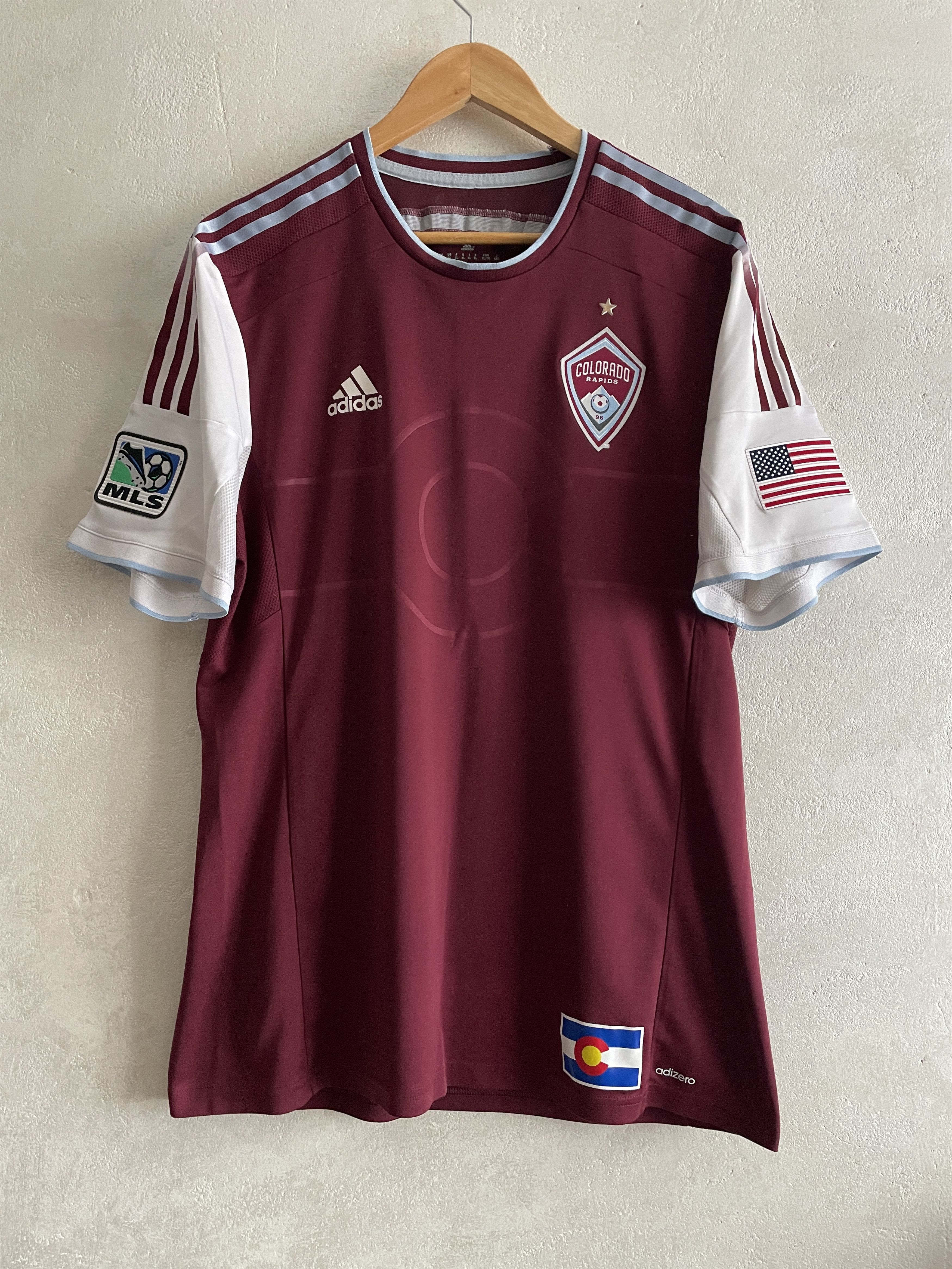 Adidas Colorado Rapids Home 2015 Shirt Player Issue Jersey Adizero Size US XL / EU 56 / 4 - 1 Thumbnail