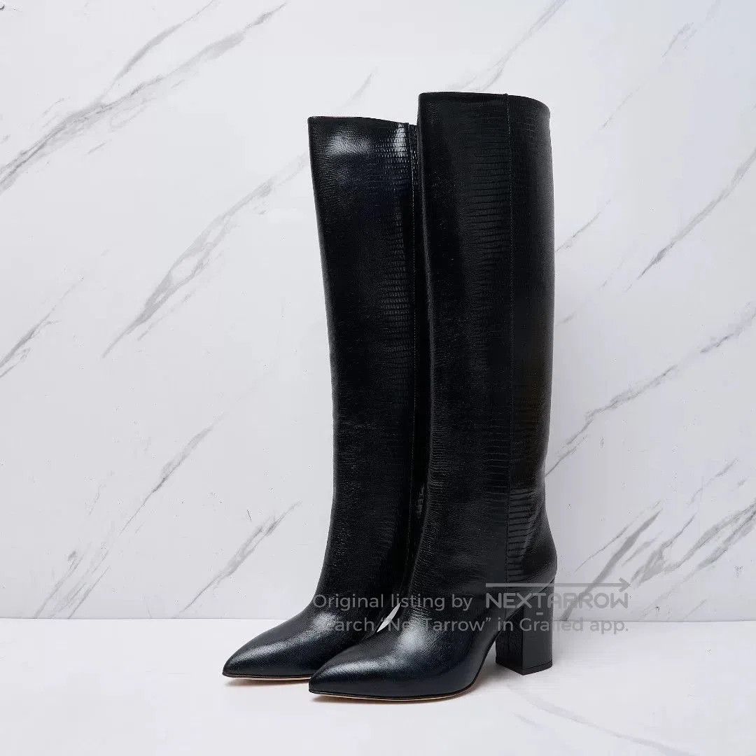 Paris Texas Paris Texas Croc Embossed Block Heel Boots. Size US 6 / IT 36 - 1 Thumbnail