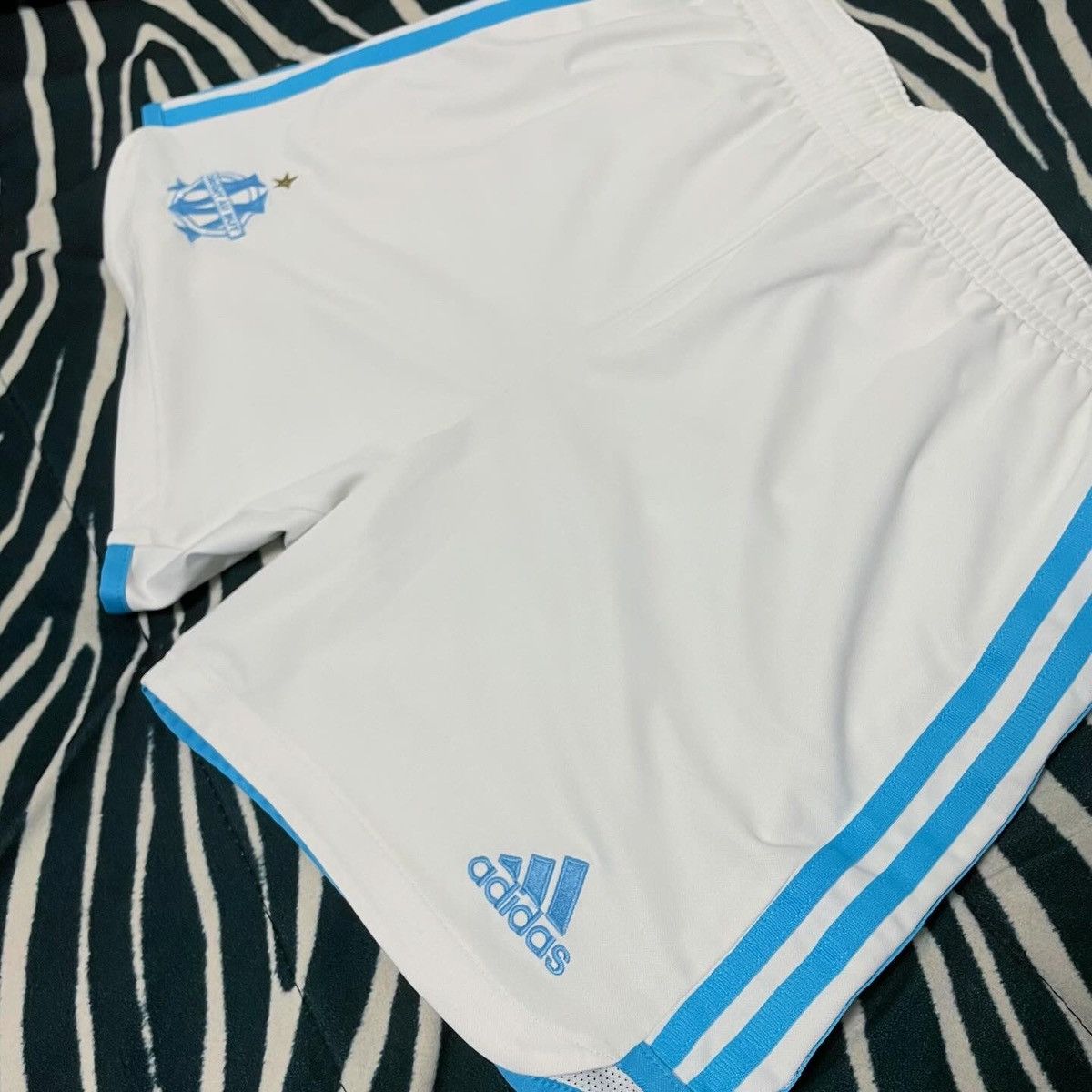 Adidas × Vintage Olympique de Marseille 2000 vintage adidas shorts football Size US 30 / EU 46 - 4 Thumbnail