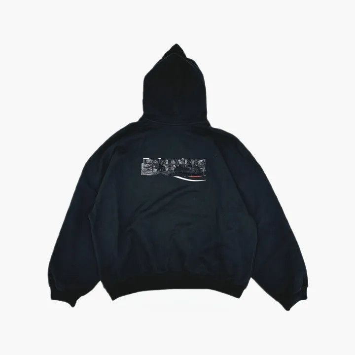Balenciaga Balenciaga Tape Logo Black Hoodie 0079-2507 Size US M / EU 48-50 / 2 - 1 Thumbnail