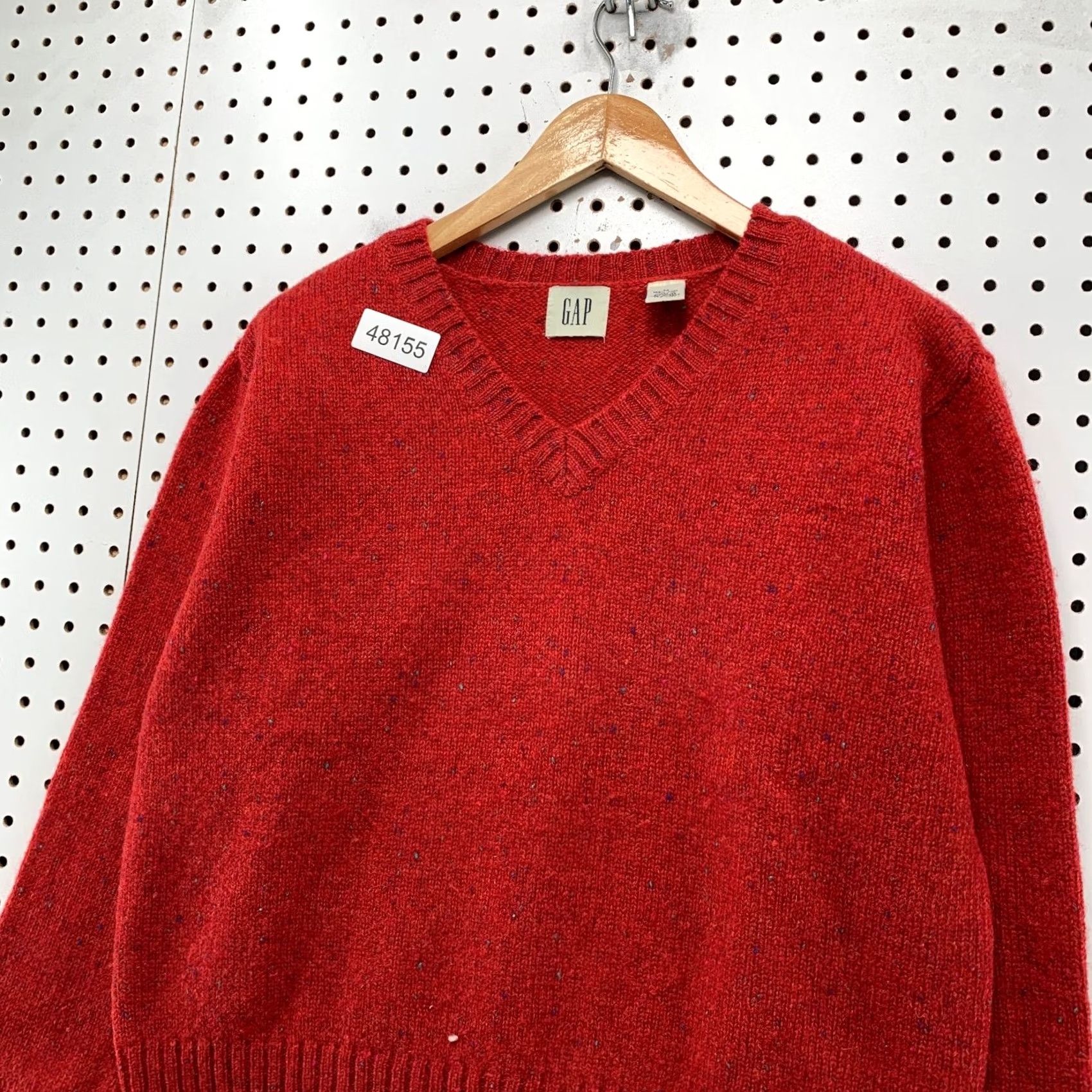 Gap GAP Wool Sweater Womens Medium Red V Neck Knit Long Sleeve Preppy Size M / US 6-8 / IT 42-44 - 6 Thumbnail
