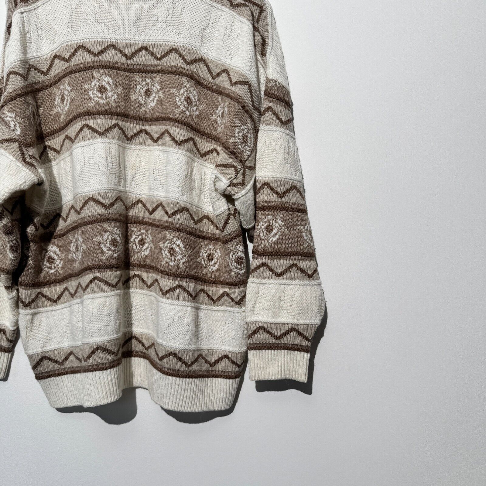 Vintage Vintage Unisex Beige Brown Wool Sweater Size L Regular Fit Size US L / EU 52-54 / 3 - 12 Thumbnail
