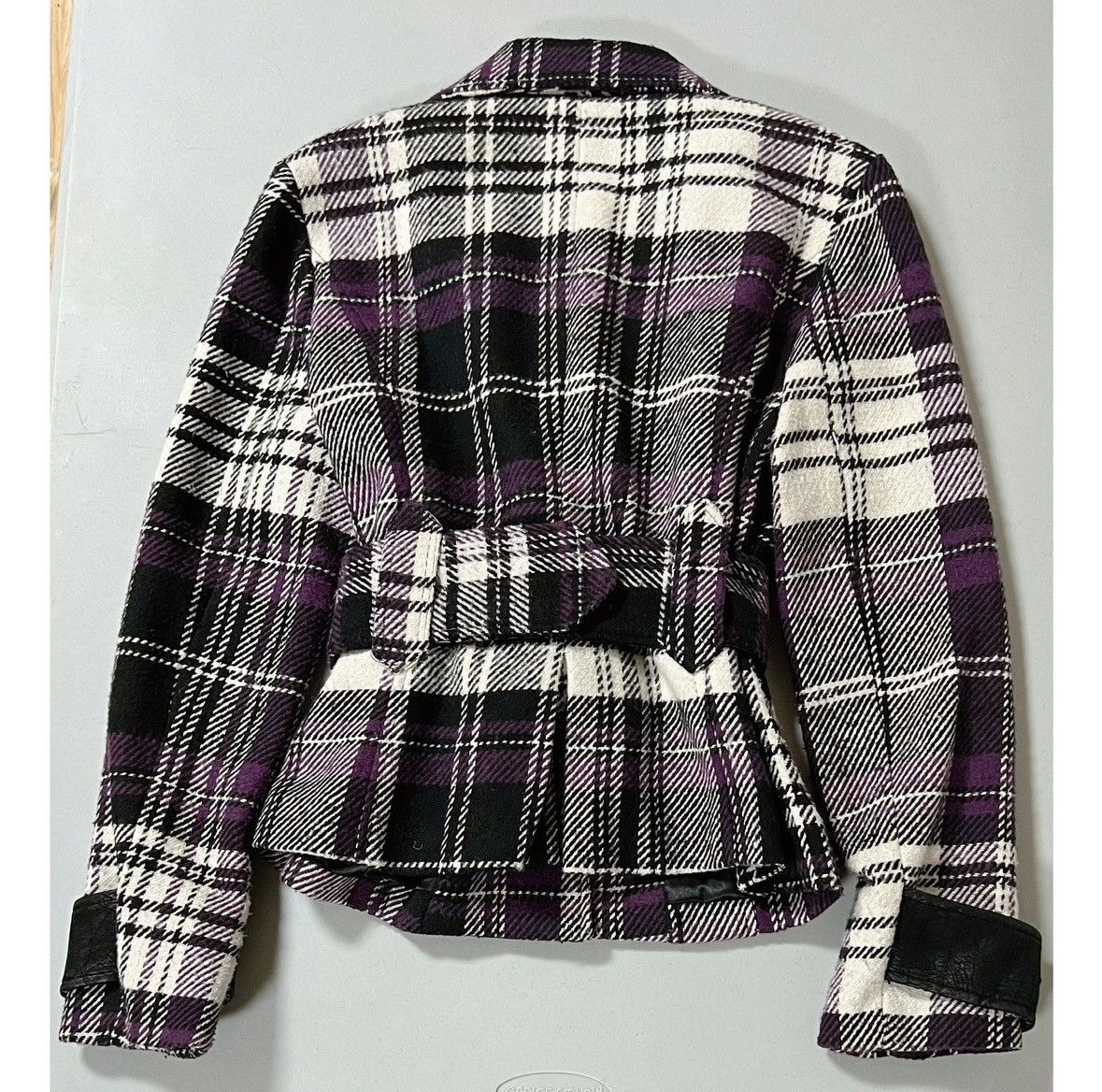 Trendt Vision Purple Plaid Belted Collared Winter Jacket Coat Size S 💜🖤 Size S / US 4 / IT 40 - 5 Thumbnail