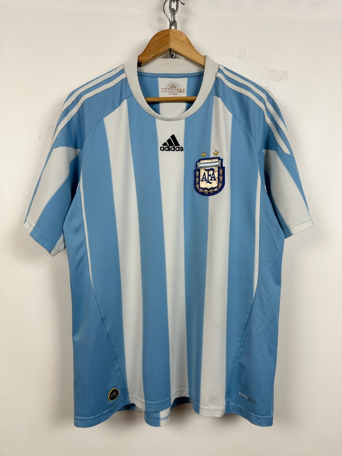 Adidas 2008 Adidas Argentina National Team Vintage Soccer Jersey Size US L / EU 52-54 / 3 - 1 Thumbnail