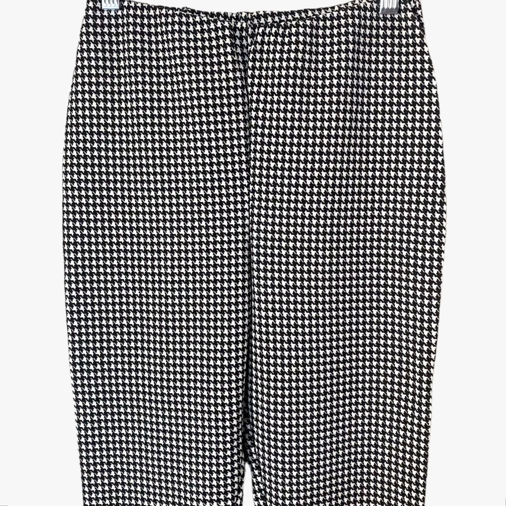Nasty Gal Nasty Gal Pants Women High-Waisted Houndstooth Fitted Stretch Black White 4 Polyester Blend Slim Ankle Women’s 4 Mens? Size 27" / US 4 / IT 40 - 5 Thumbnail