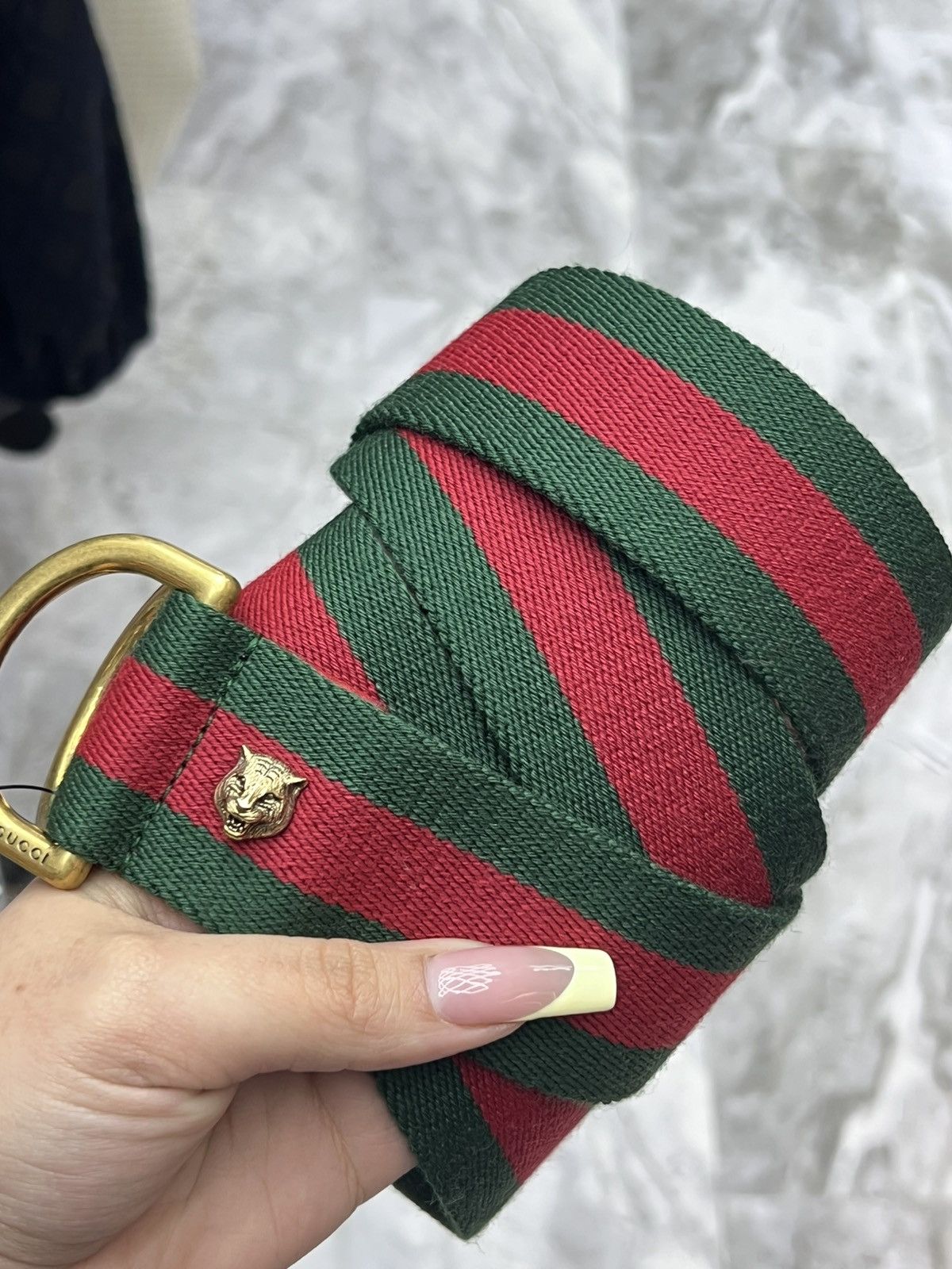 Gucci Gucci Web Feline D Ring Belt Size ONE SIZE - 2 Thumbnail