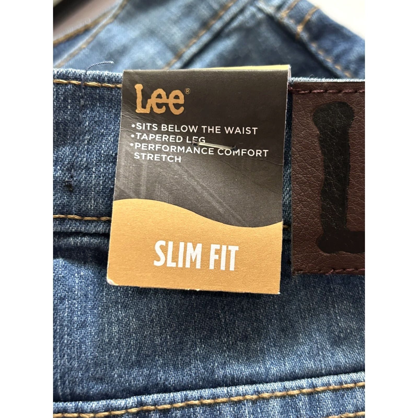 Lee Lee Slim Fit Jeans Women Tug SlimTapered Leg Stretch Blue 16 Regular Denim Cotton Blend Spandex Stretch Adjustable Waistband Womens/ Lee Jeans Size 38" / US 16 / IT 52 - 7 Thumbnail
