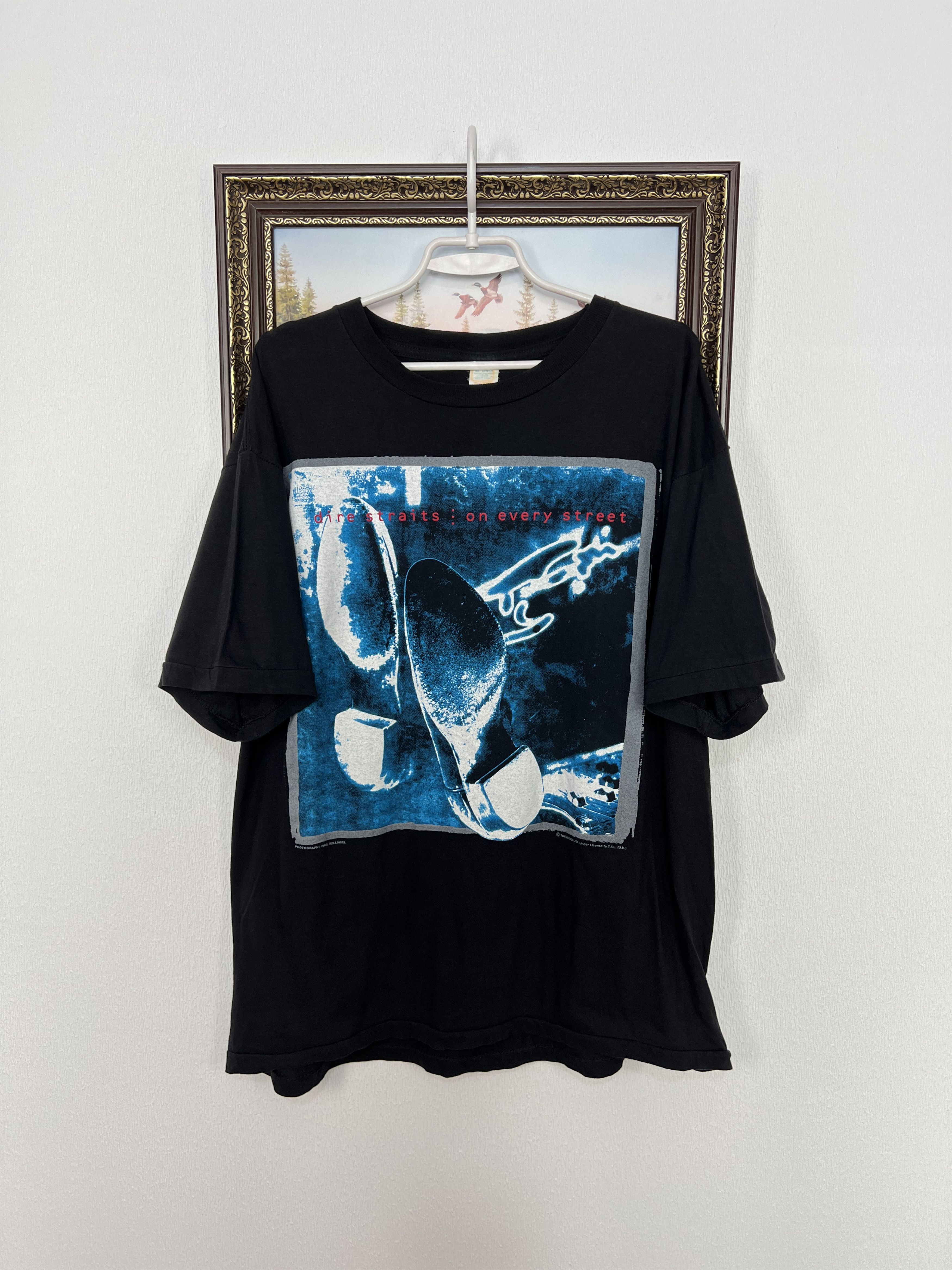 Vintage Vintage 90's Dire Straits On Every Street Band Tour Tee Size US L / EU 52-54 / 3 - 1 Thumbnail