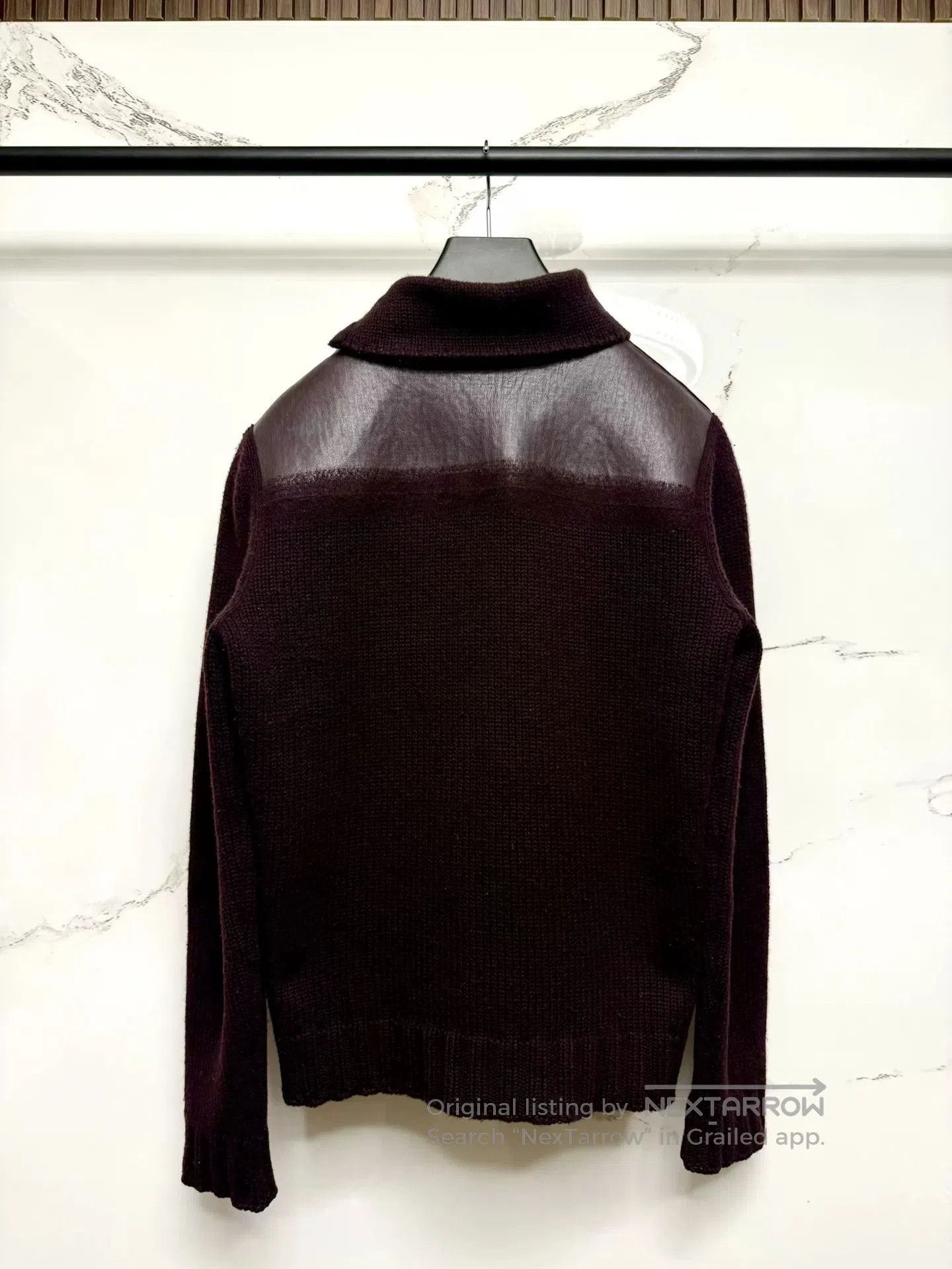 Hermes hermes high-neck zip sweater with leather panels. Size US M / EU 48-50 / 2 - 4 Thumbnail