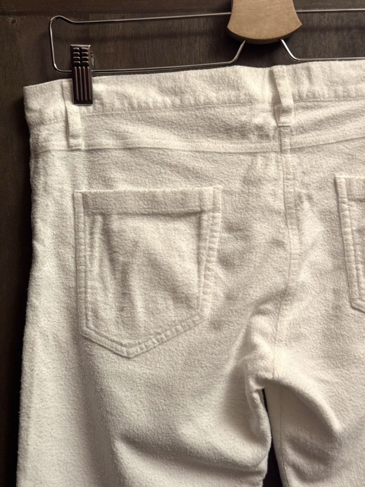 ann demeulemeester vintage slim textured pants women