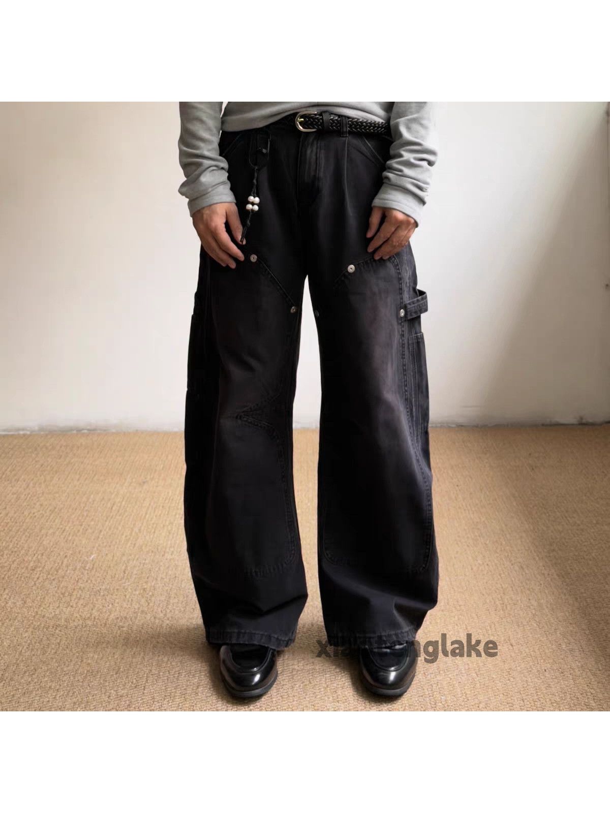 Vintage zx vintage wide Leg loose baggy carpenter cargo pants Size US 33 - 2 Thumbnail