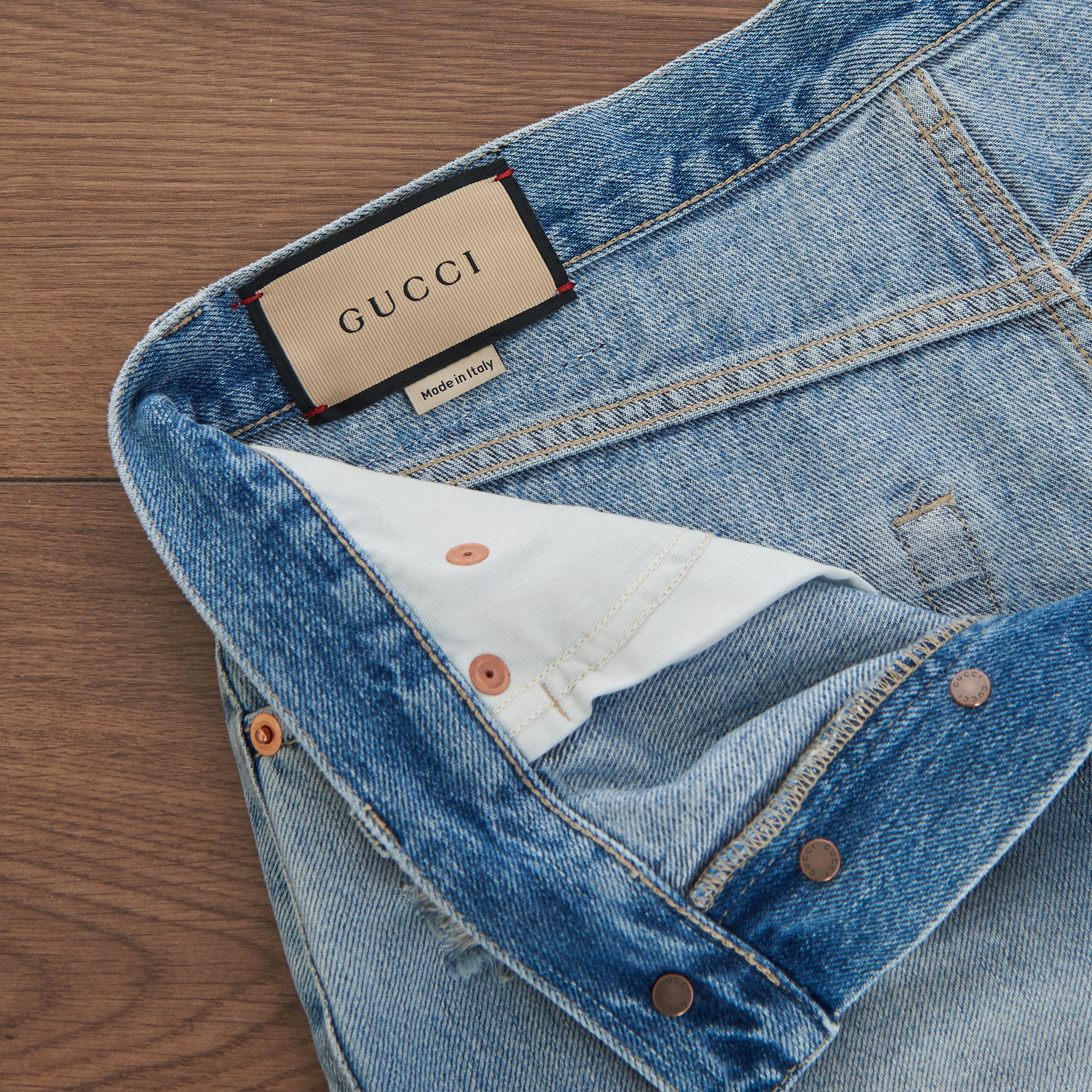 Gucci Denim Shorts With Logo In Blue Cotton Size 29" - 10 Thumbnail