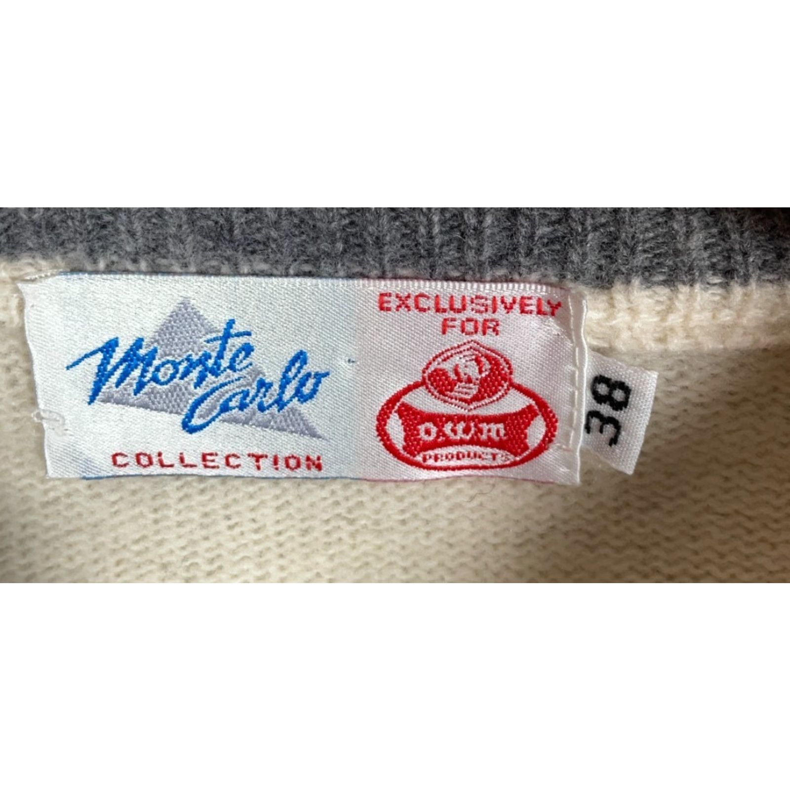 Vintage VINTAGE 80s Monte Carlo Lambs Wool Geometric Abstract Pattern Sweater Mens Small Ivory Size US S / EU 44-46 / 1 - 3 Thumbnail