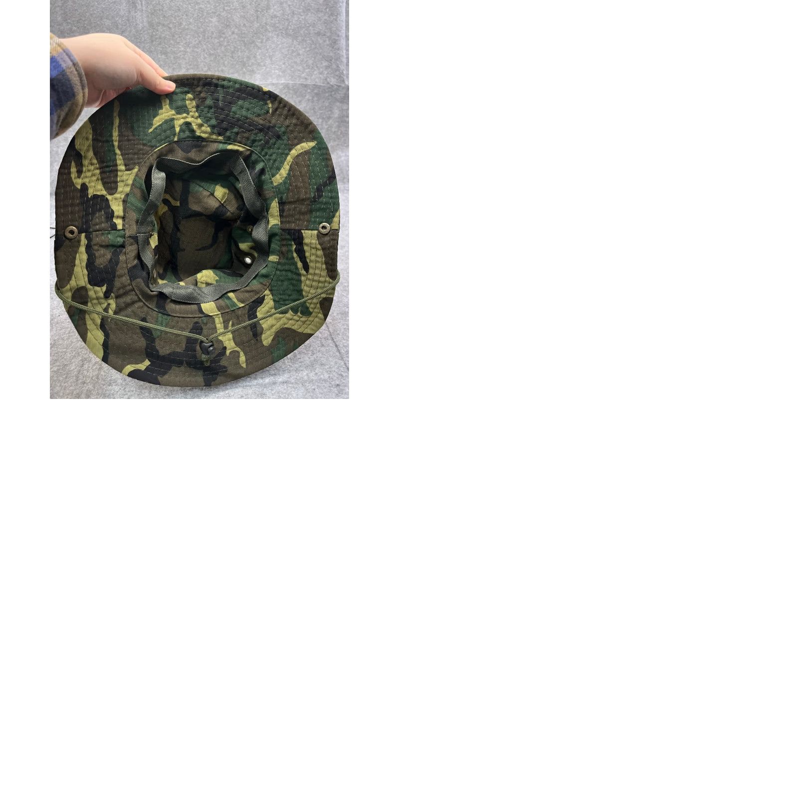 Vintage Camouflage Bucket Hat Adult One Size Green 100% Polyester Camp Fish Outdoors Size ONE SIZE - 9 Thumbnail