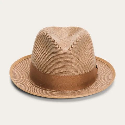 Stetson Stetson Latte Straw Fedora 7-3/4” Size ONE SIZE - 1 Thumbnail