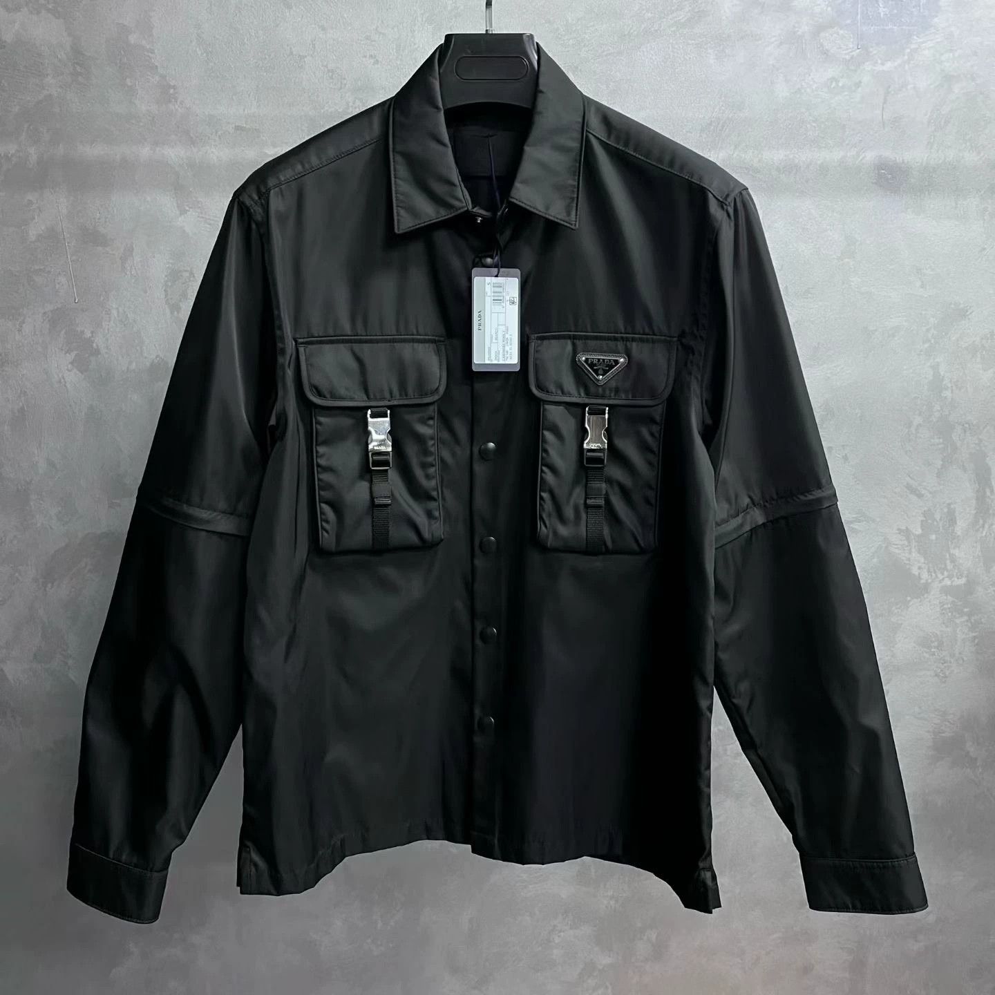 prada black loose long sleeve shirt