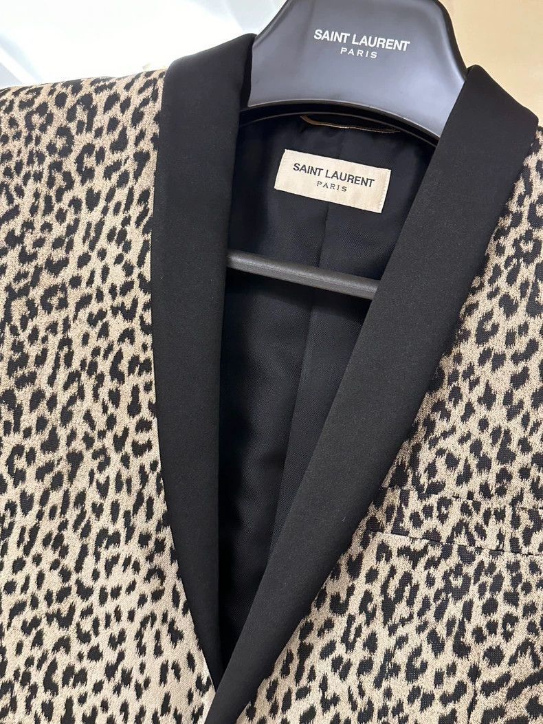 Saint Laurent Paris Saint Laurent Women's Leopard Print Blazer-2505 Size XS / US 0-2 / IT 36-38 - 4 Thumbnail