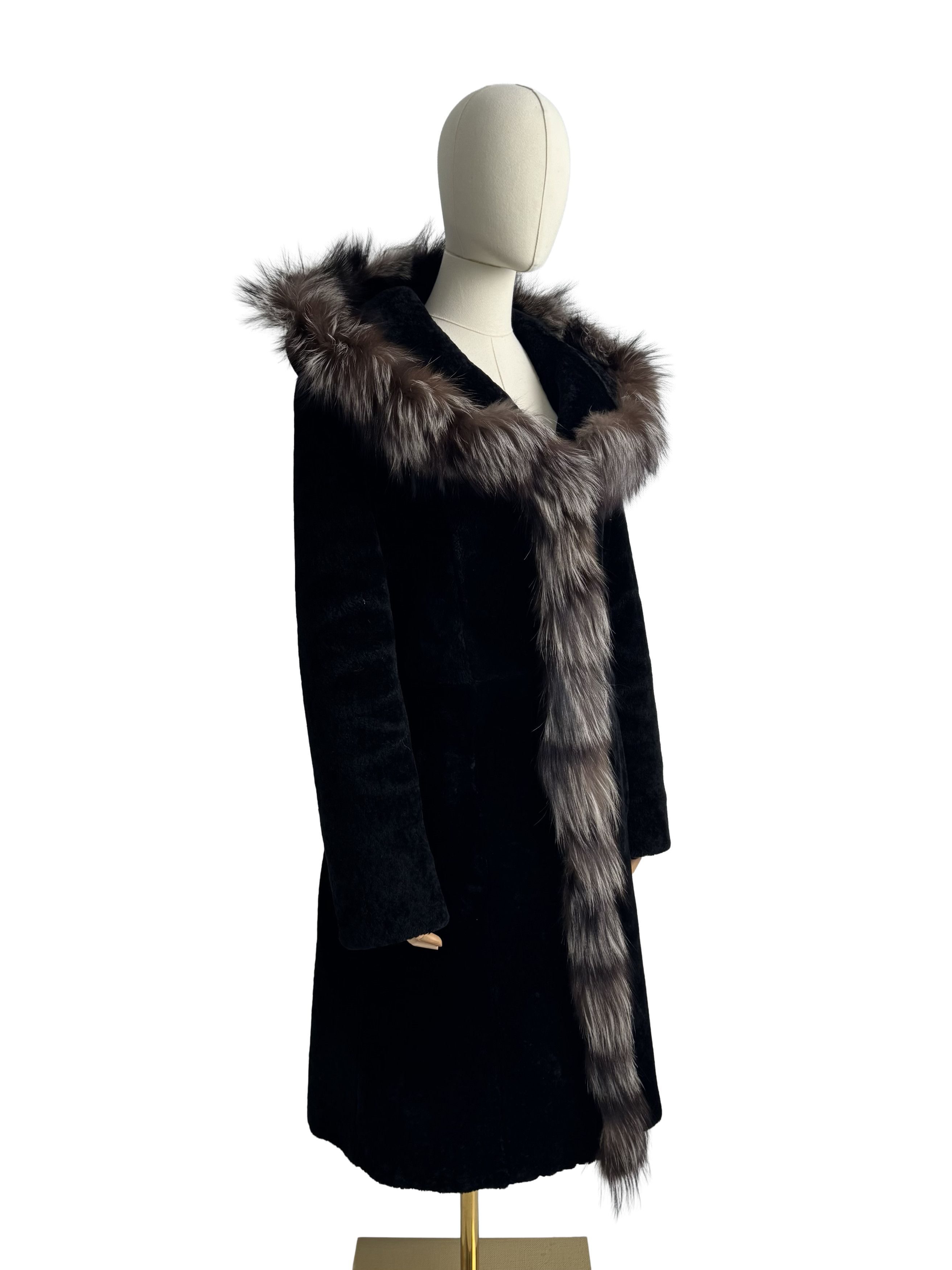 Vintage Vintage Real Lambskin Hooded Coat Size L / US 10 / IT 46 - 1 Thumbnail