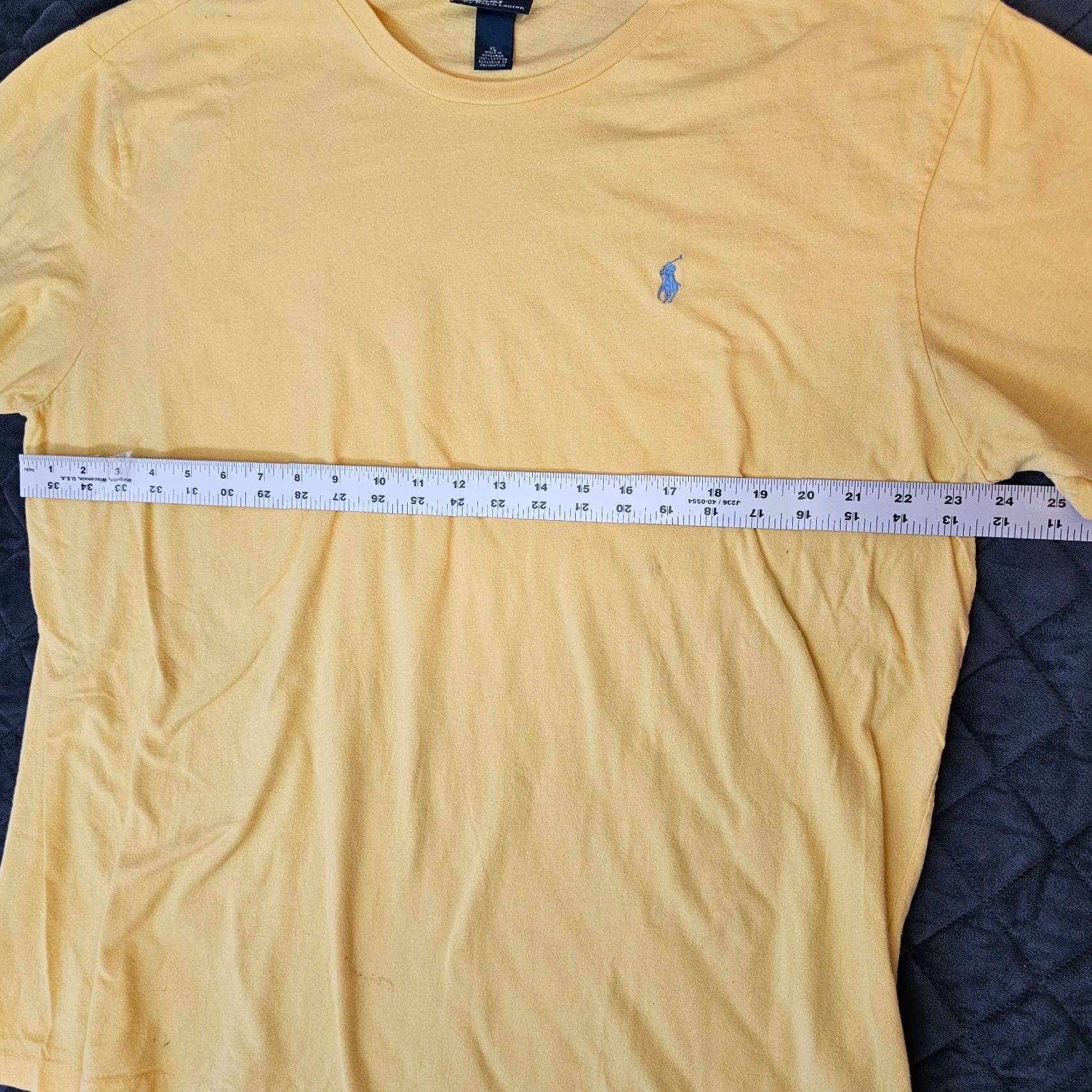 Ralph Lauren VINTAGE Polo Ralph Lauren T Shirt Yellow XL Blue Pony Logo Casual Men Regular Crew Neck Short Sleeve Size US XL / EU 56 / 4 - 5 Thumbnail