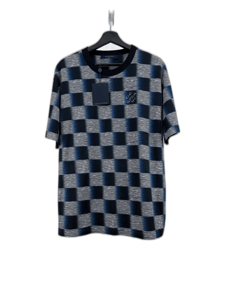 Louis Vuitton Louis Vuitton Black Blue Short Sleeve Checkered Shirt Size US XL / EU 56 / 4 - 1 Thumbnail
