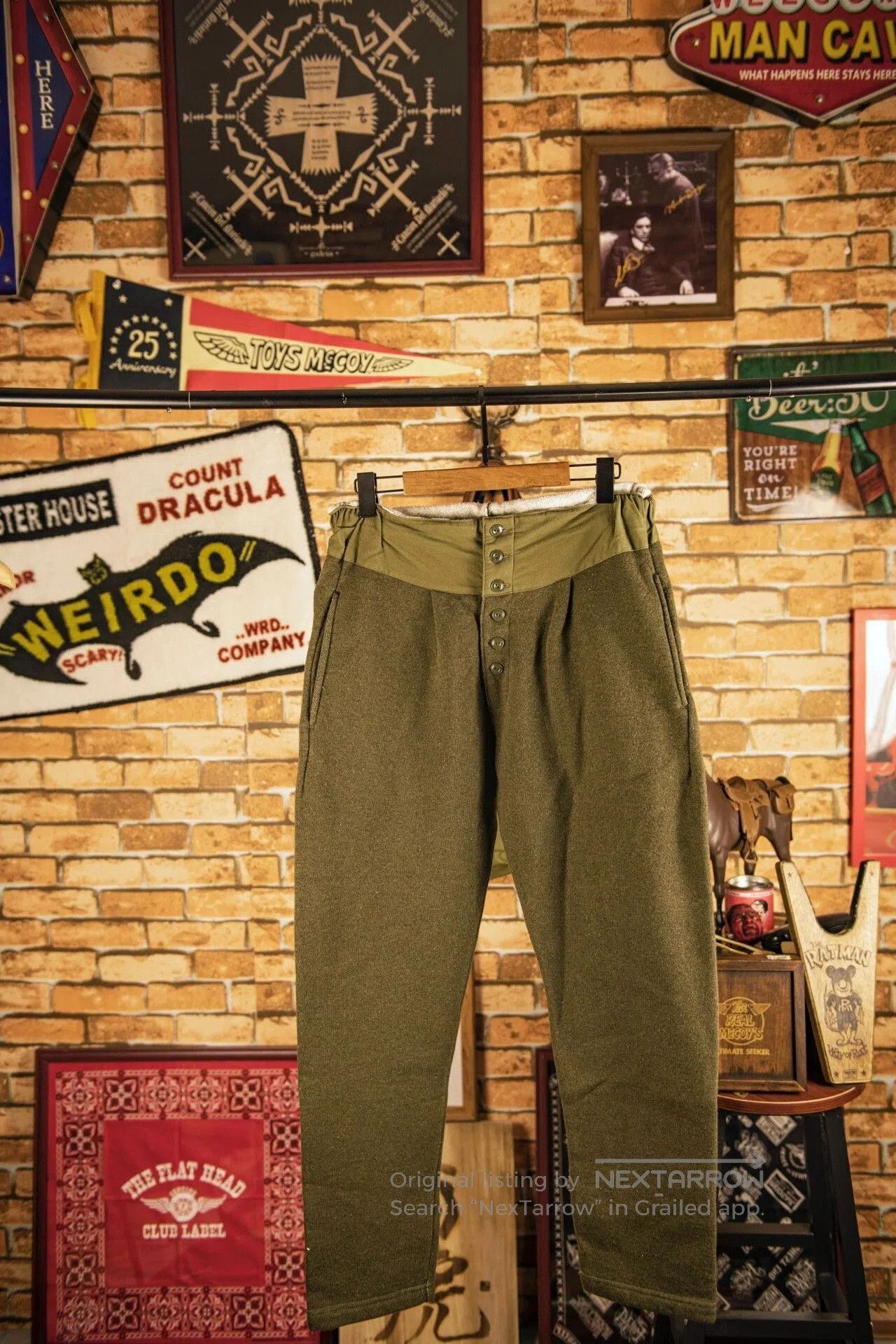 BLACK SIGN Blacksign Wool Blend Pants in Olive Green. Size US 30 / EU 46 - 1 Thumbnail