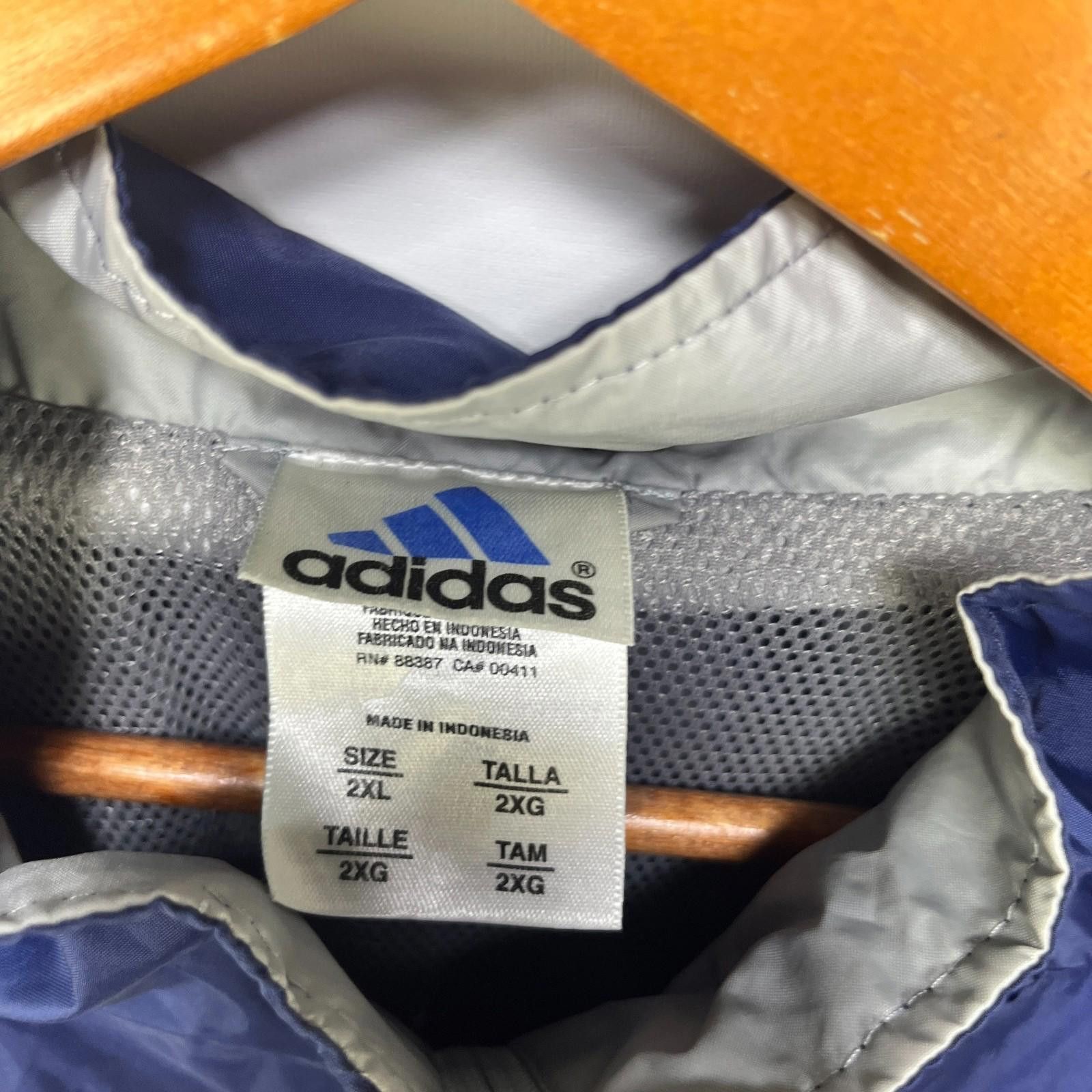 Adidas Vintage 90s Adidas Full Zip Windbreaker Jacket 2XL Size US XXL / EU 58 / 5 - 5 Thumbnail